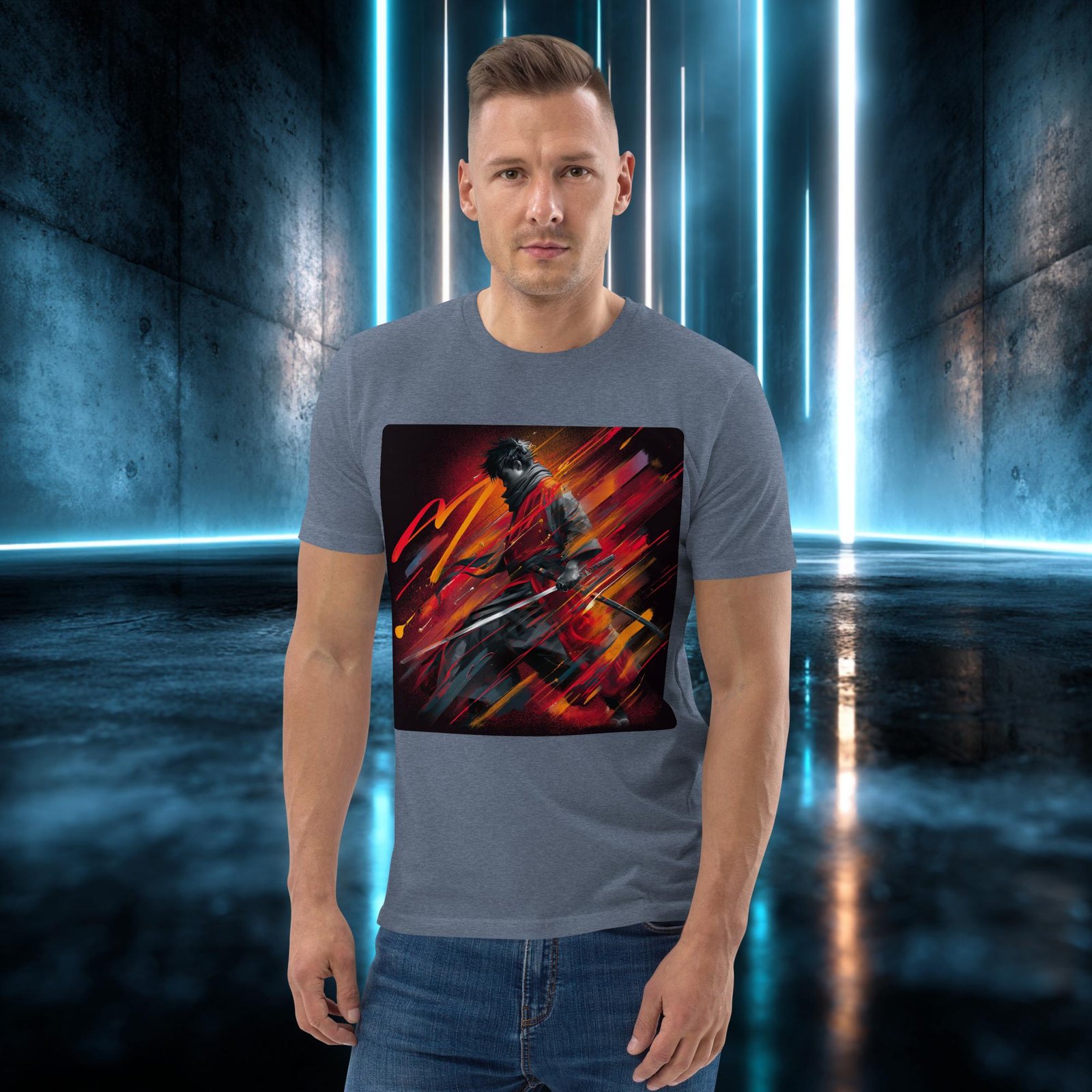 Camiseta orgánica con diseño Trazo de Acero — color 10