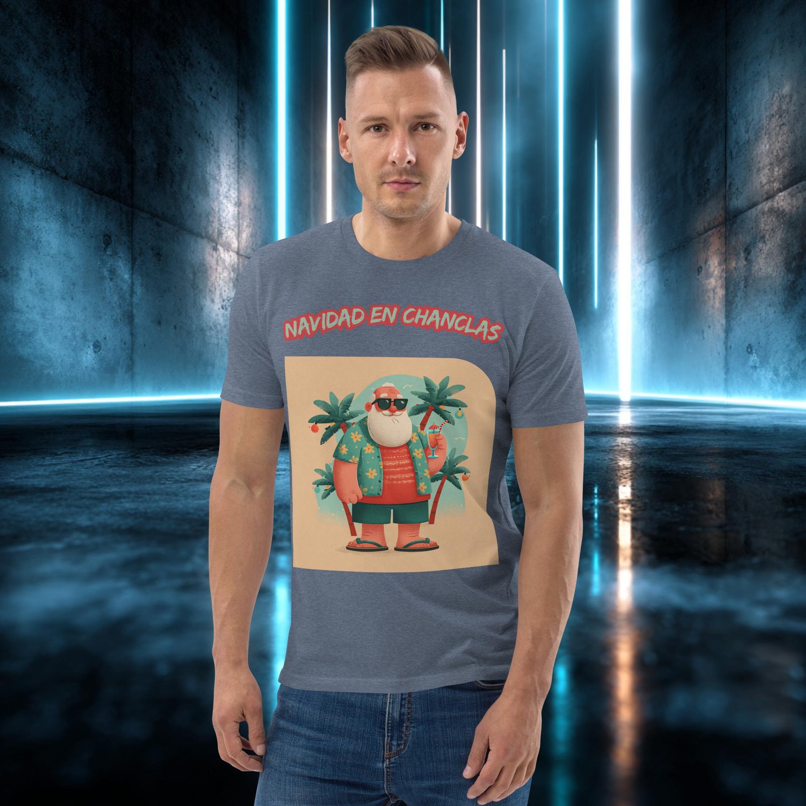 Camiseta orgánica con diseño Navidad en Chanclas — color 10