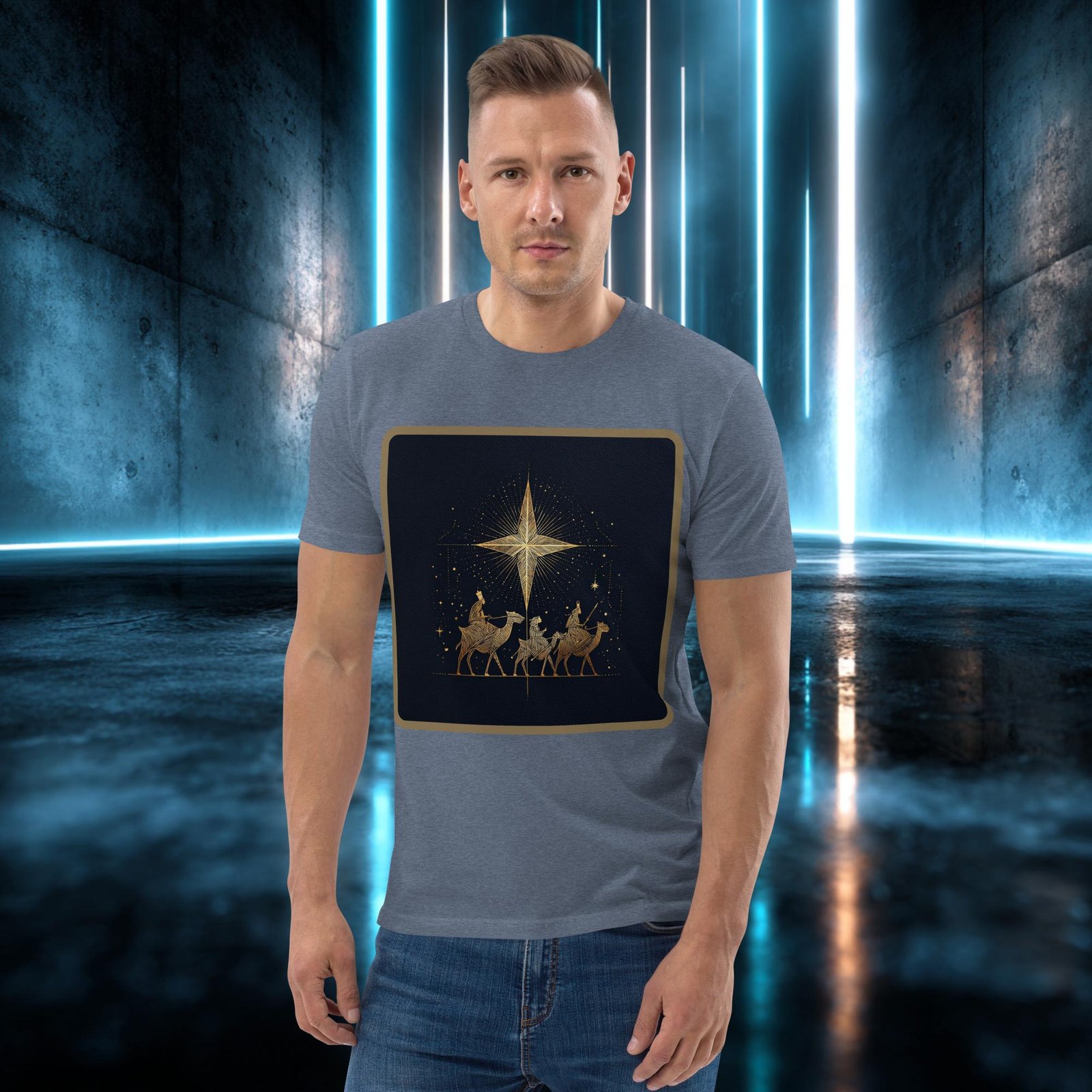 Camiseta orgánica con diseño Caravana Dorada — color 10