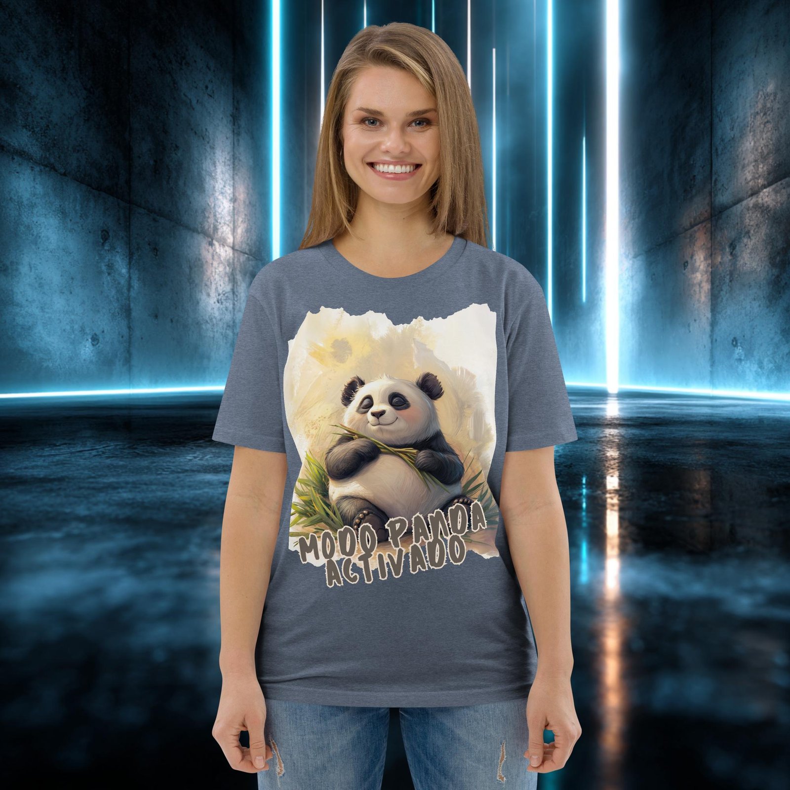 Camiseta orgánica con diseño Modo Panda Activado — color 10