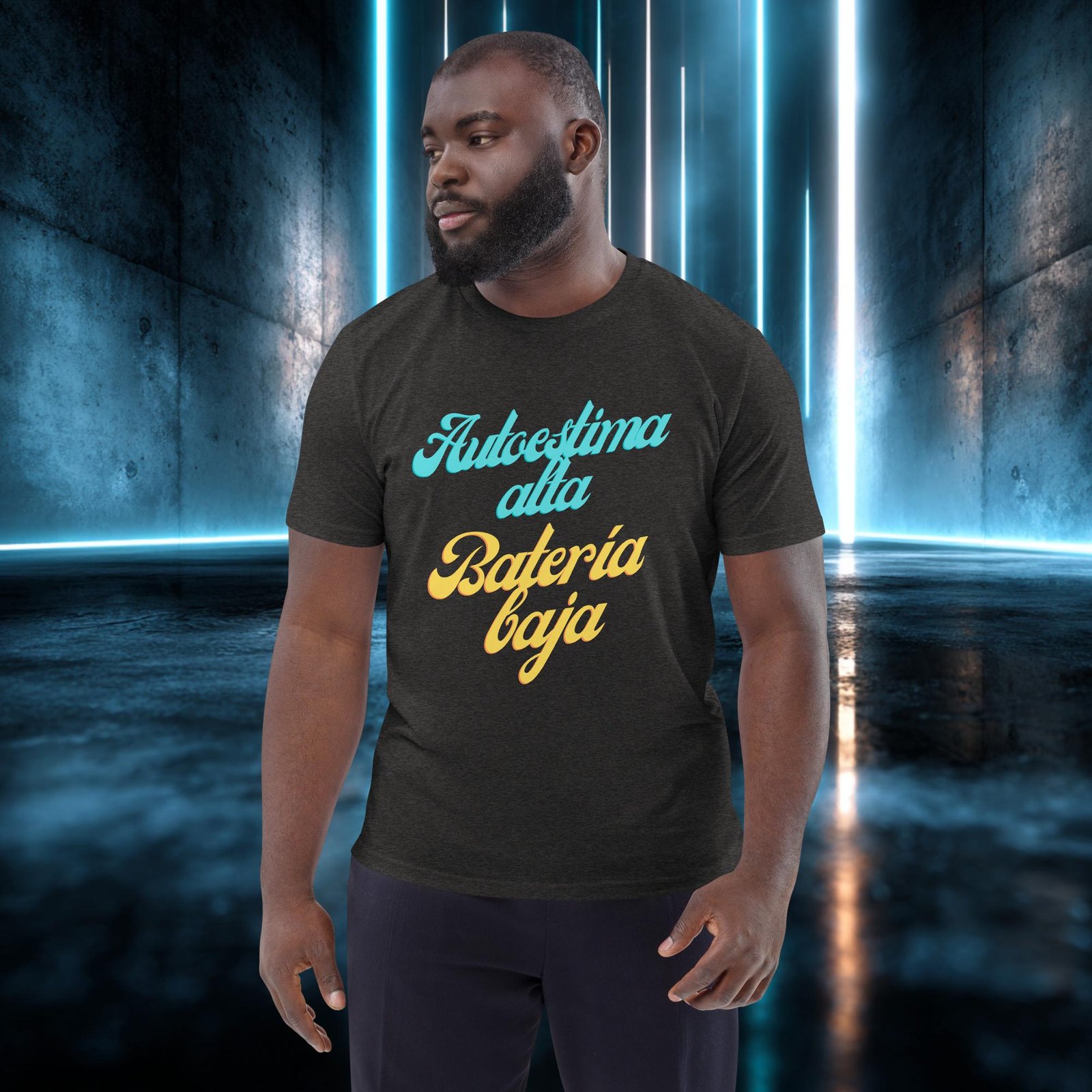 Camiseta orgánica con diseño Autoestima Alta, Batería Baja — color 9