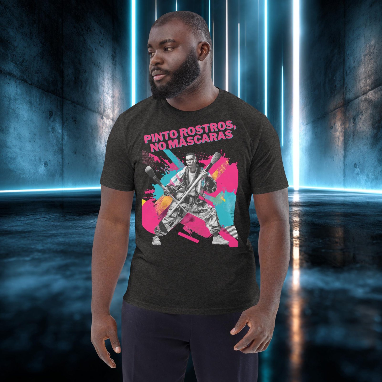 Camiseta orgánica con diseño Pinto Rostros, No Máscaras — color 9