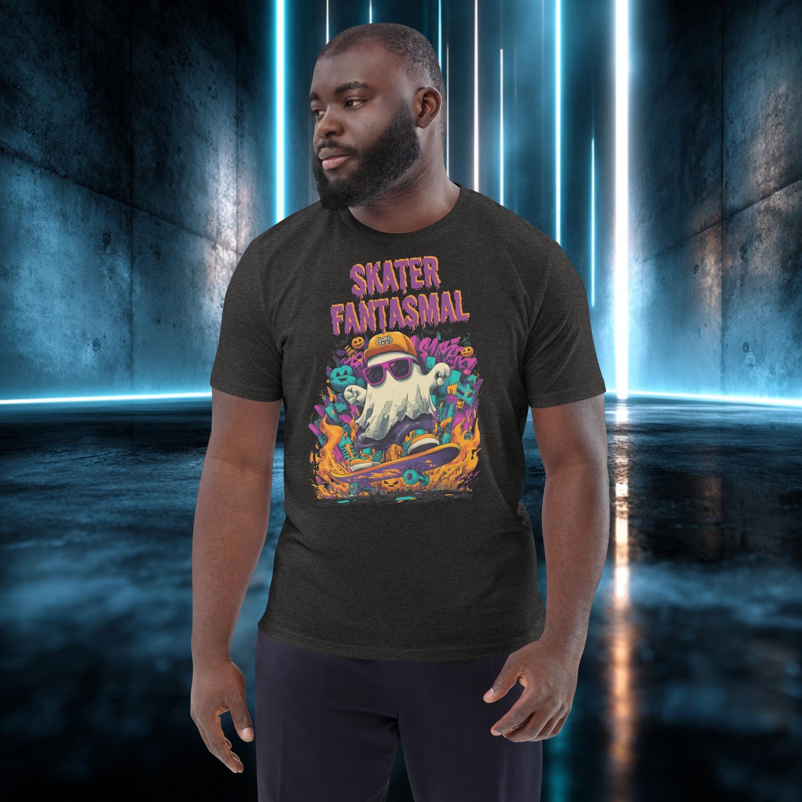Camiseta orgánica con diseño Skater Fantasmal — color 10
