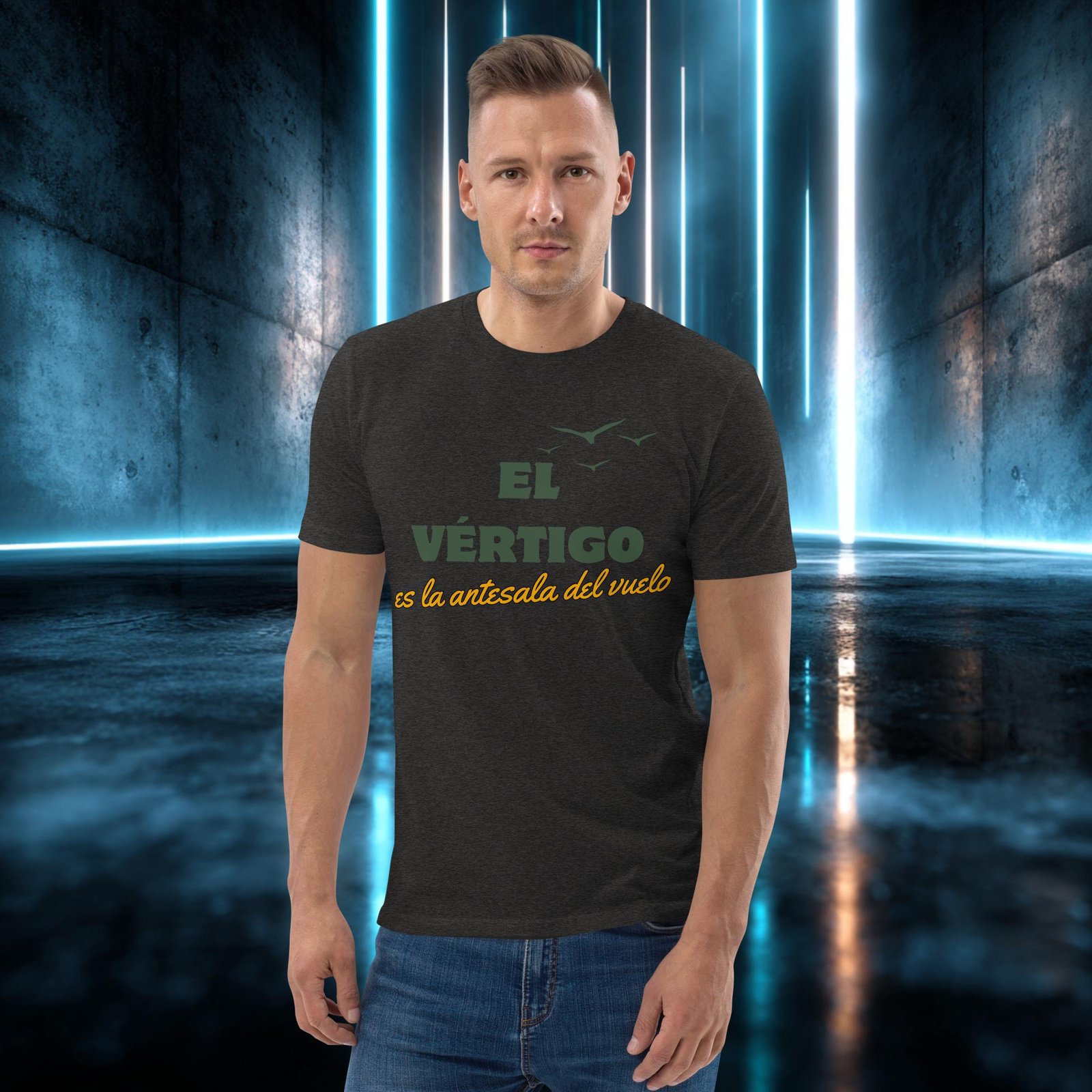 Camiseta orgánica con diseño El Vértigo Es la Antesala del Vuelo — color 9