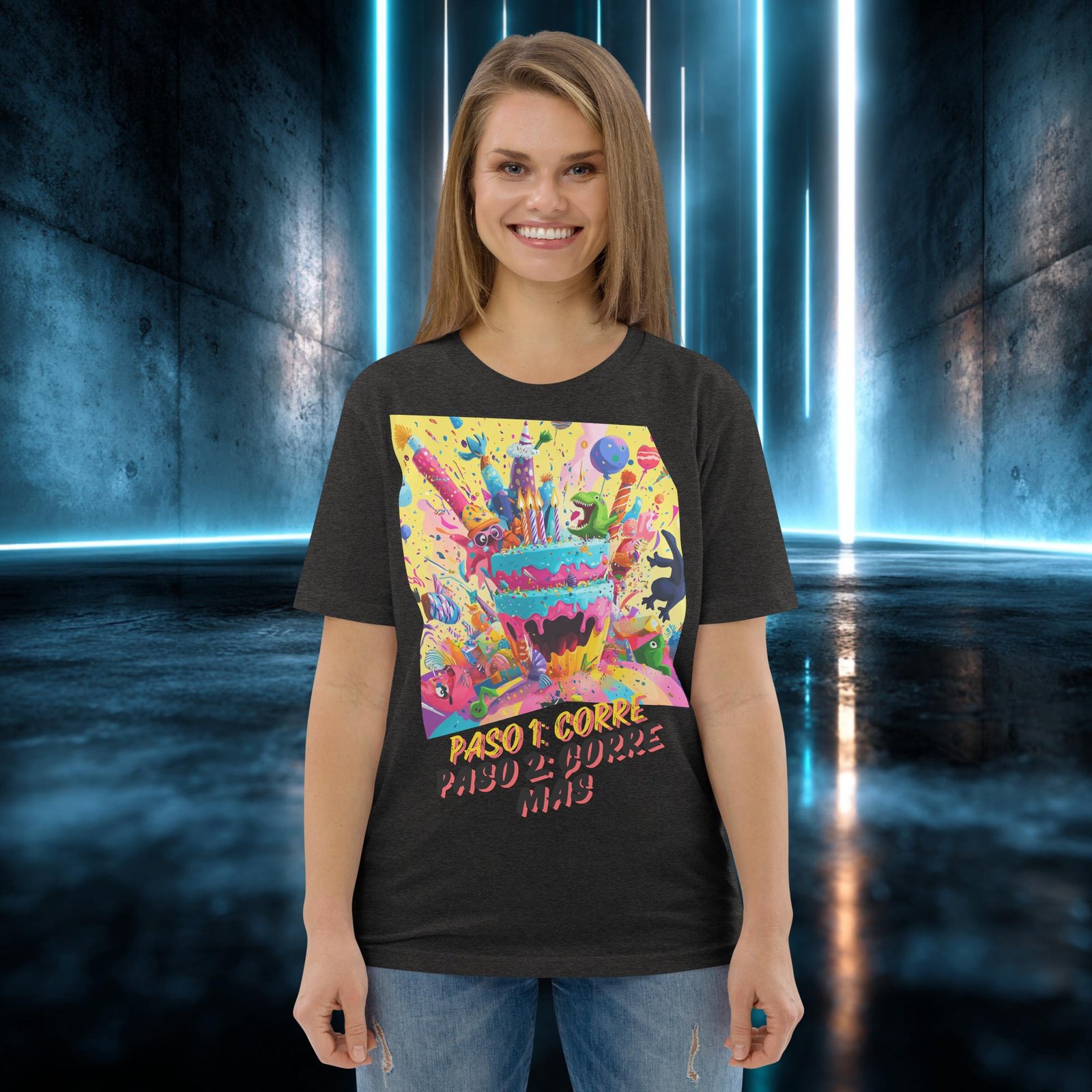 Camiseta orgánica con diseño Paso 1: Corre — color 9