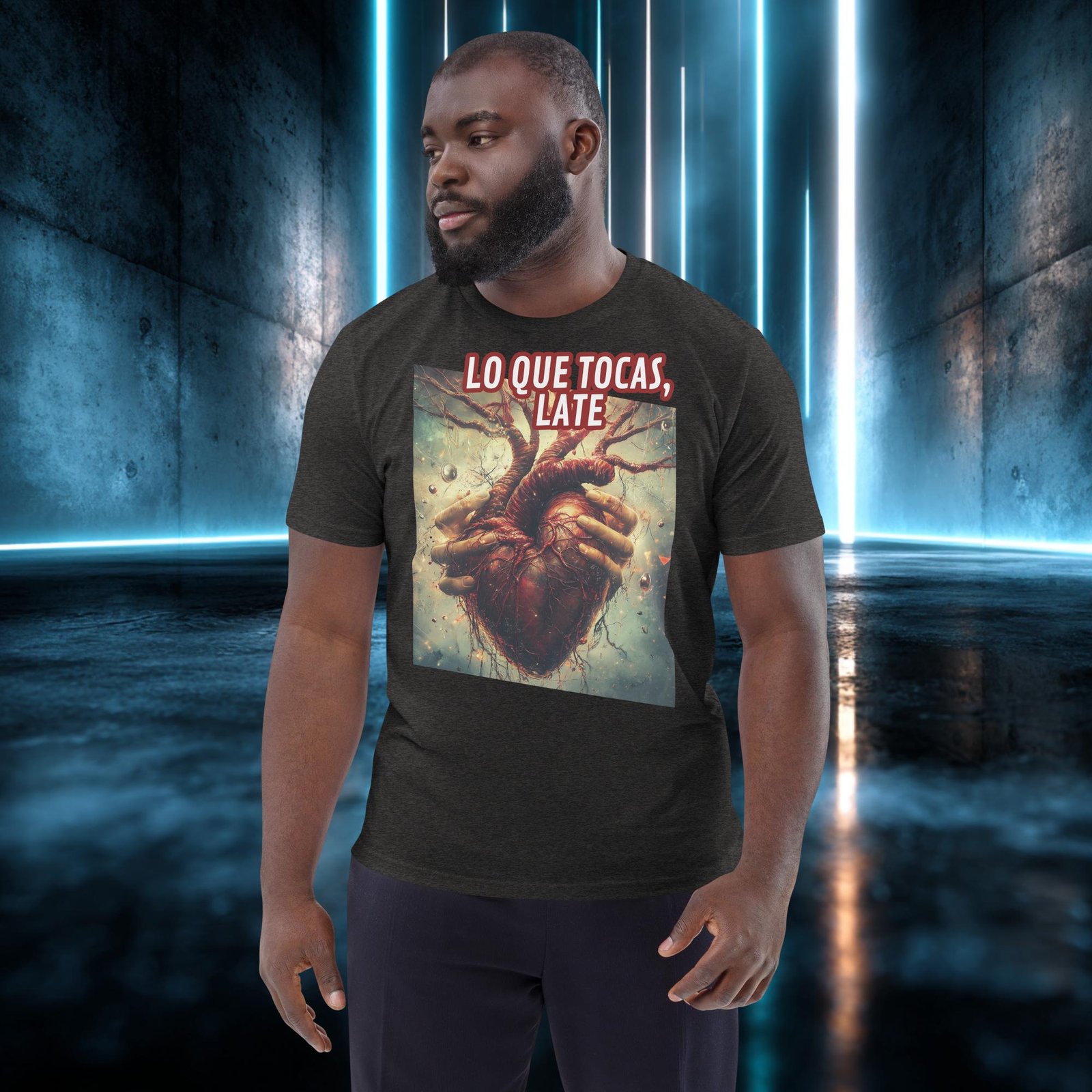 Camiseta orgánica con diseño Lo Que Tocas, Late — color 9