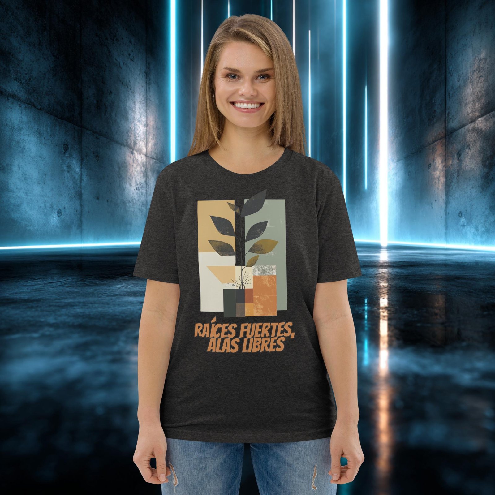 Camiseta orgánica con diseño Raíces Fuertes, Alas Libres — color 9