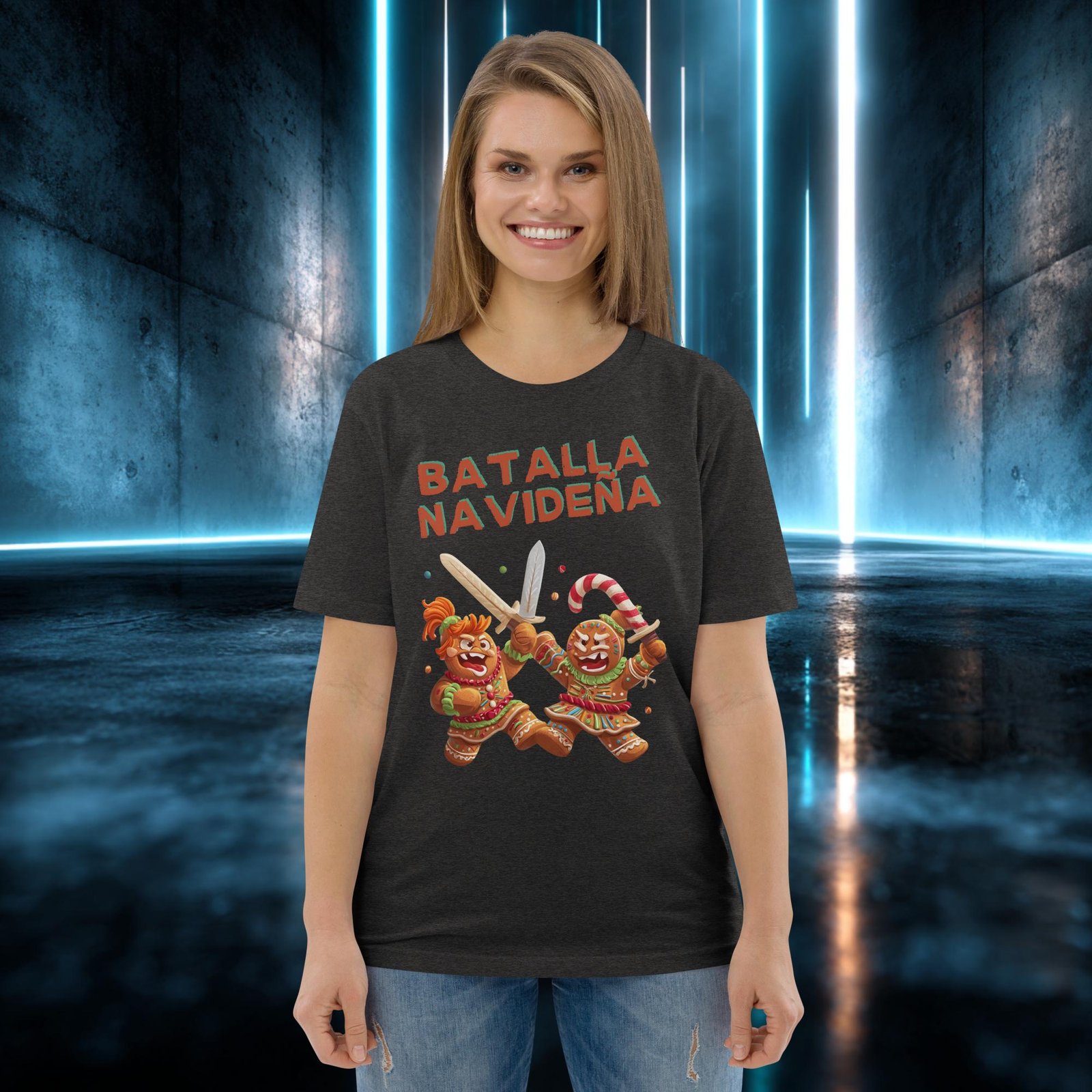 Camiseta orgánica con diseño Batalla Navideña — color 9