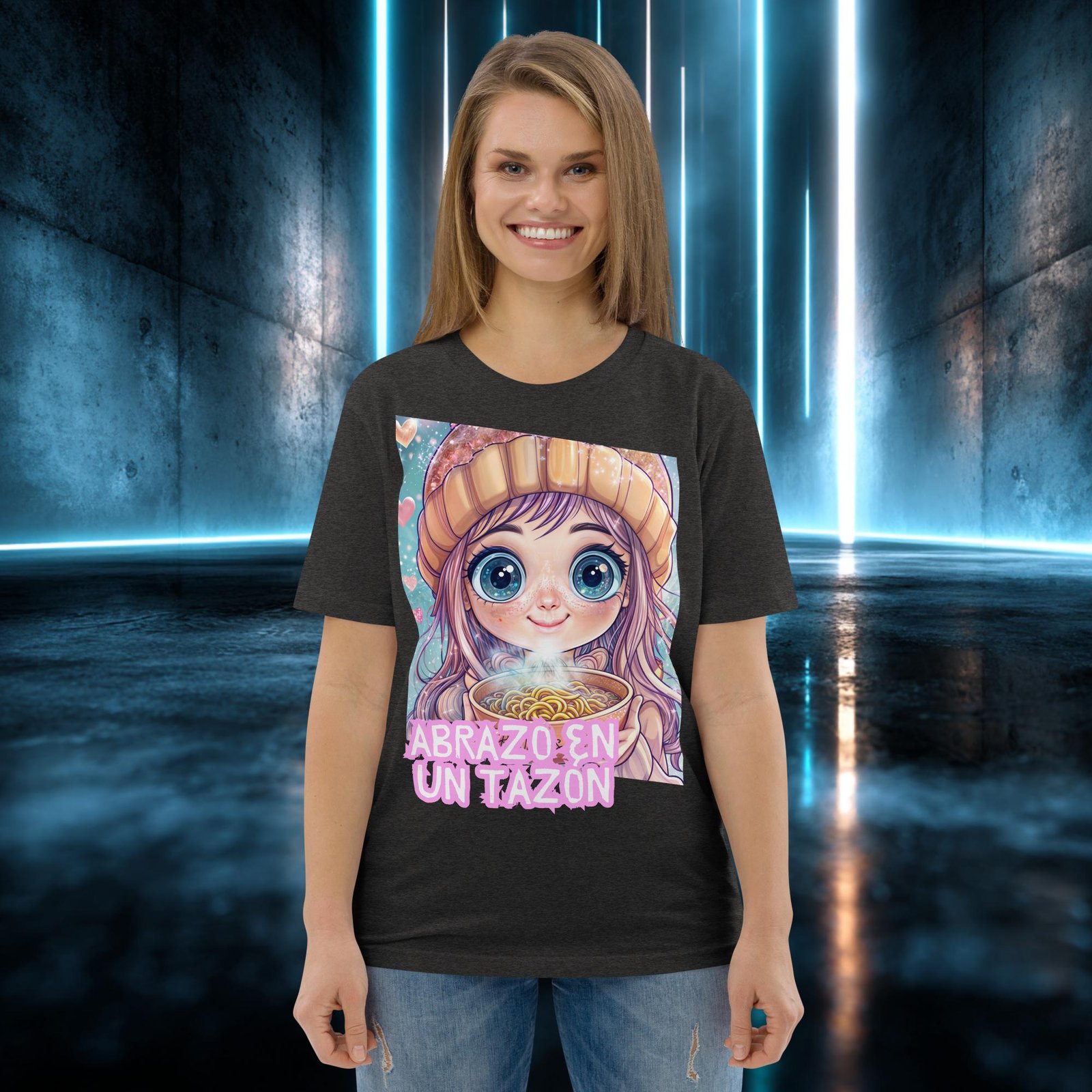 Camiseta orgánica con diseño Abrazo en un Tazón — color 9