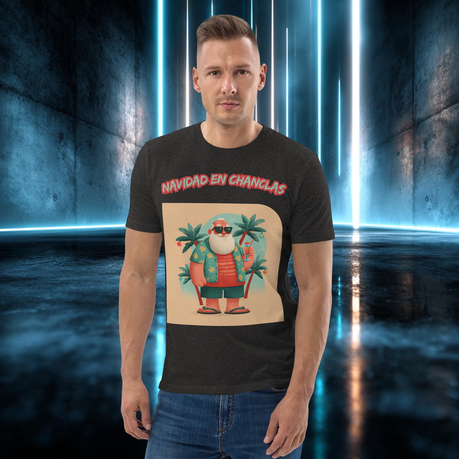 Camiseta orgánica con diseño Navidad en Chanclas — color 9