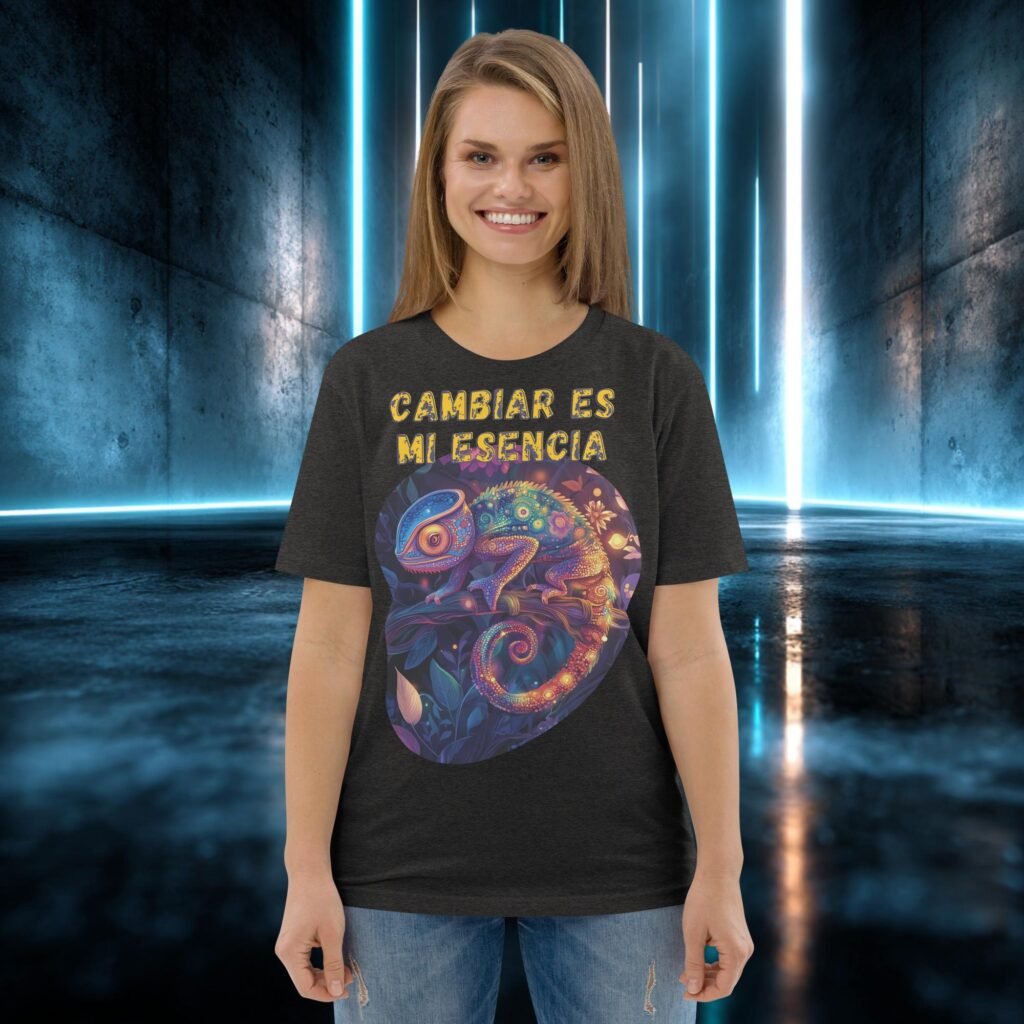 Camiseta orgánica con diseño Cambiar Es Mi Esencia