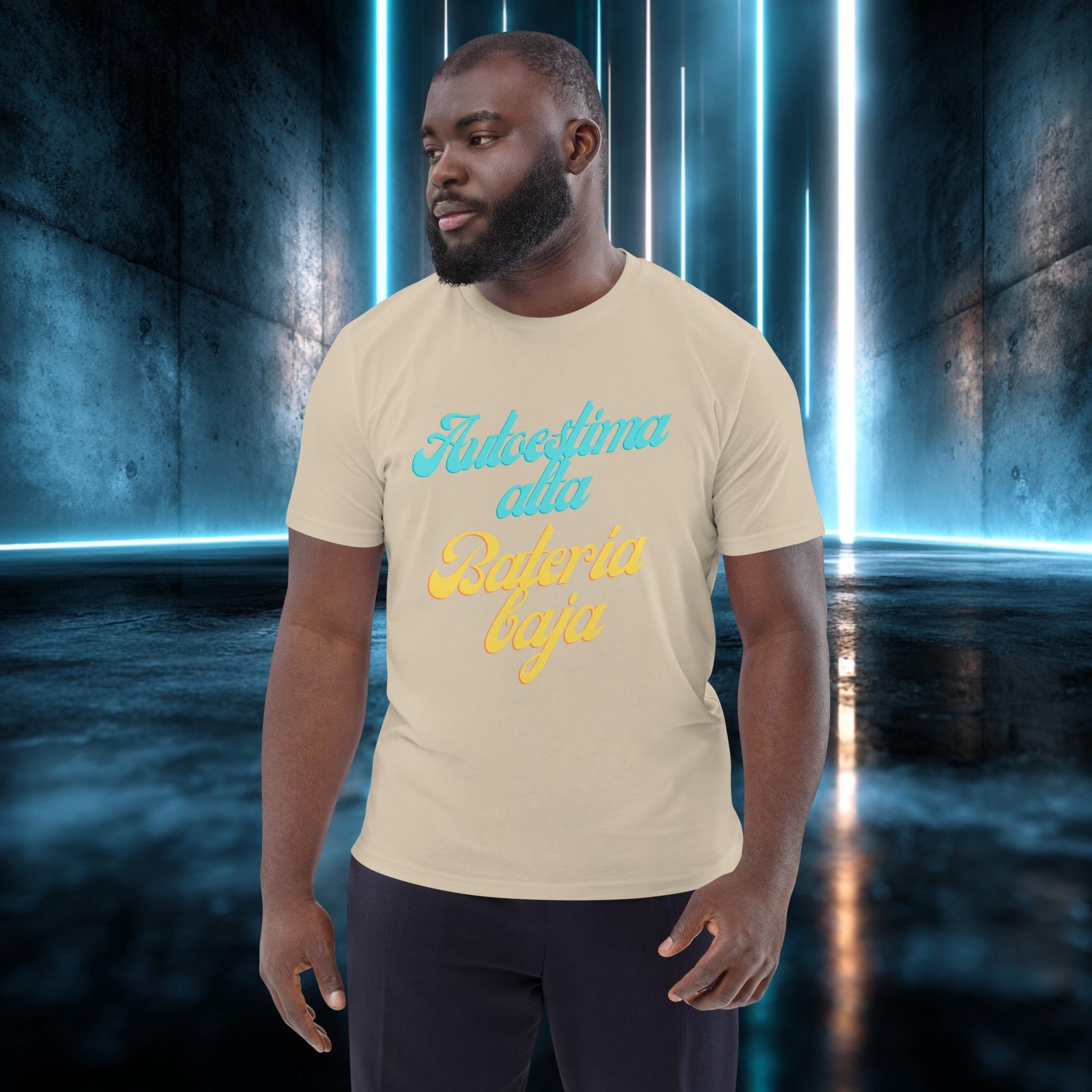 Camiseta orgánica con diseño Autoestima Alta, Batería Baja — color 6