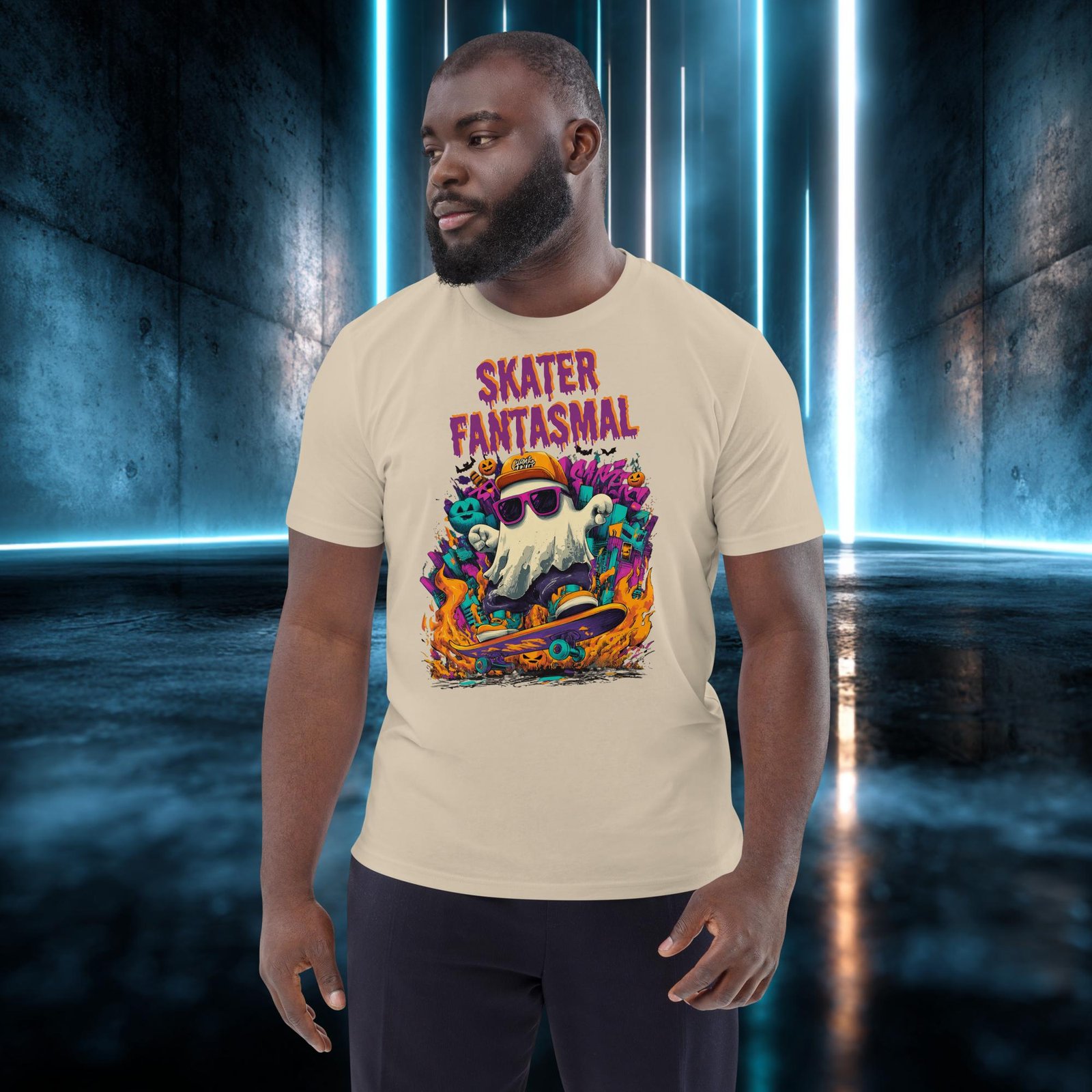 Camiseta orgánica con diseño Skater Fantasmal — color 7