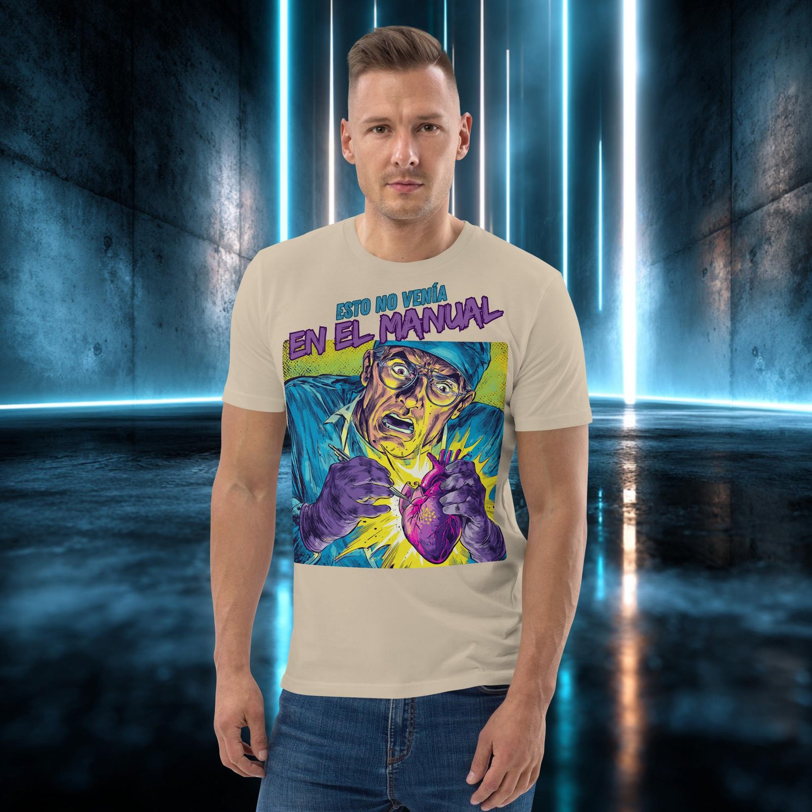 Camiseta orgánica con diseño Esto No Venía en el Manual — color 7
