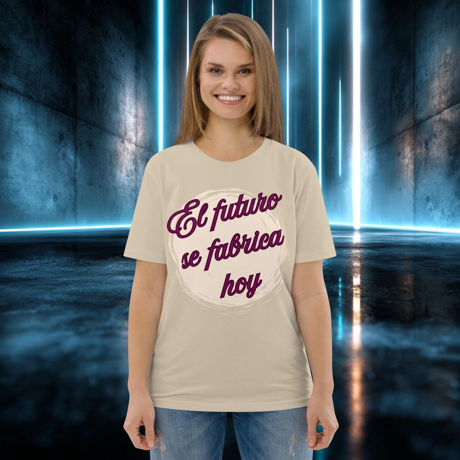 Camiseta orgánica con diseño El Futuro Se Fabrica Hoy — color 7