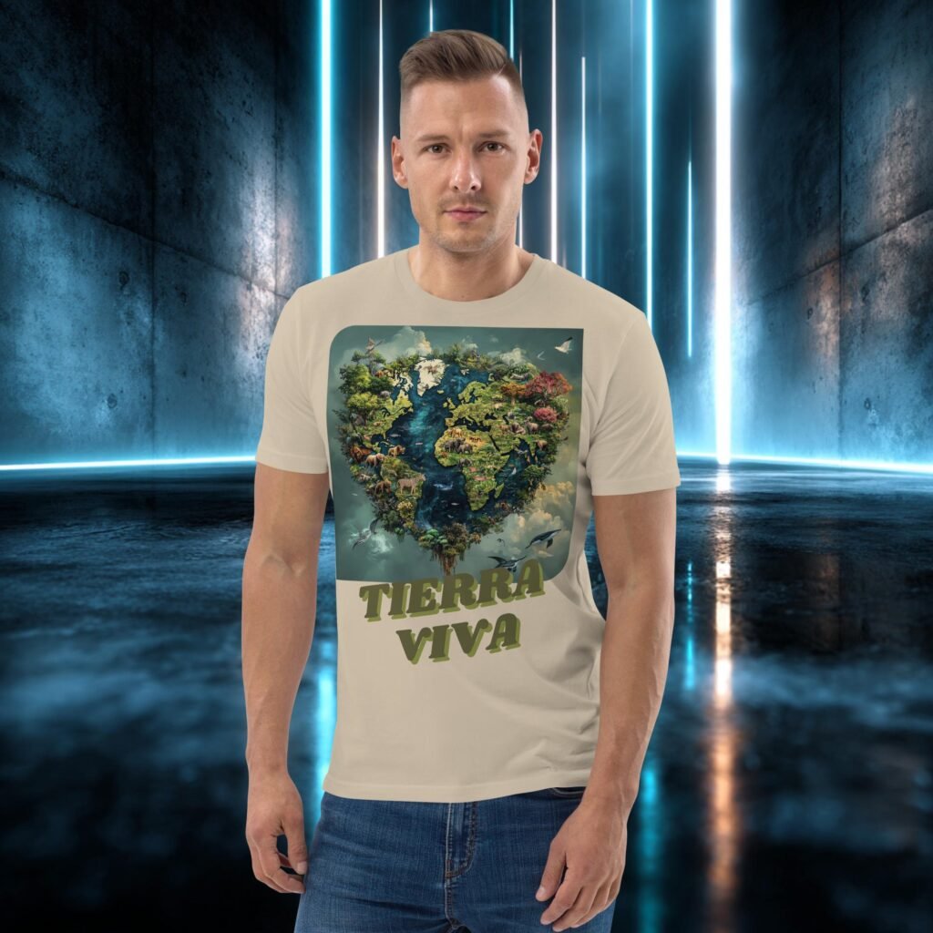 Camiseta orgánica con diseño Tierra Viva