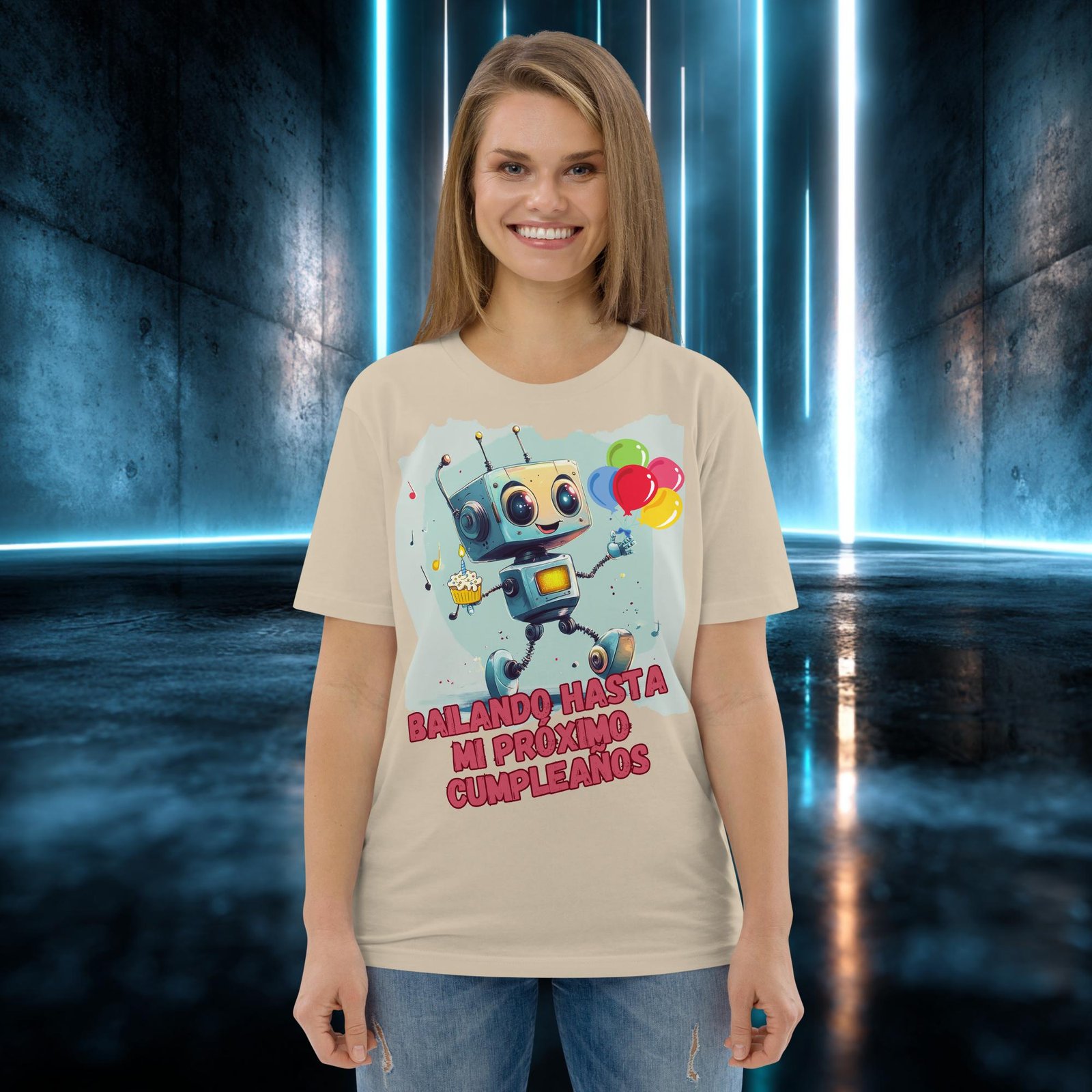 Camiseta orgánica con diseño Bailando Hasta mi Próximo Cumpleaños — color 7