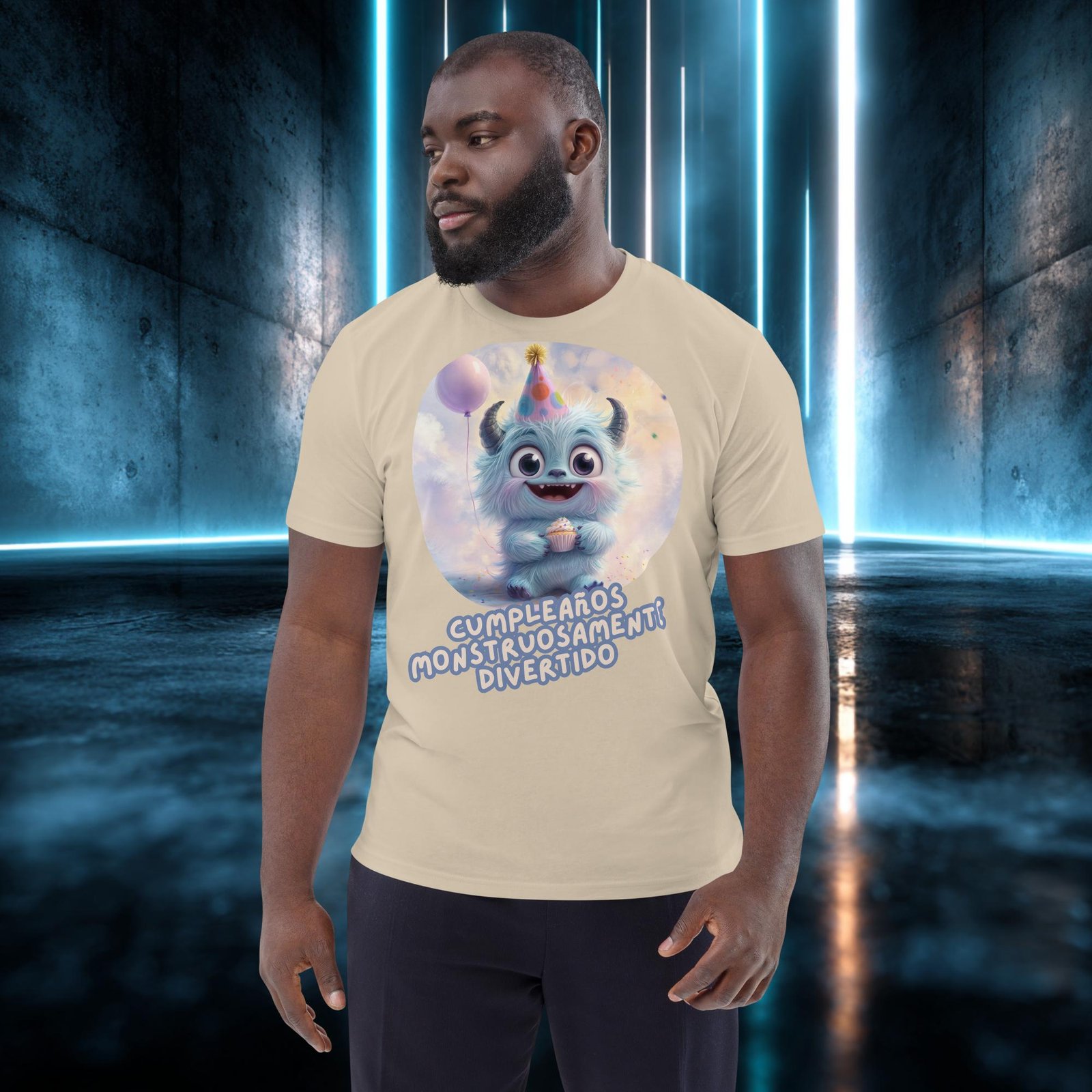 Camiseta orgánica con diseño Cumpleaños Monstruosamente Divertido — color 7