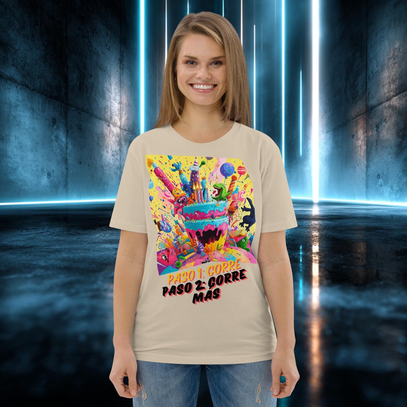 Camiseta orgánica con diseño Paso 1: Corre — color 6