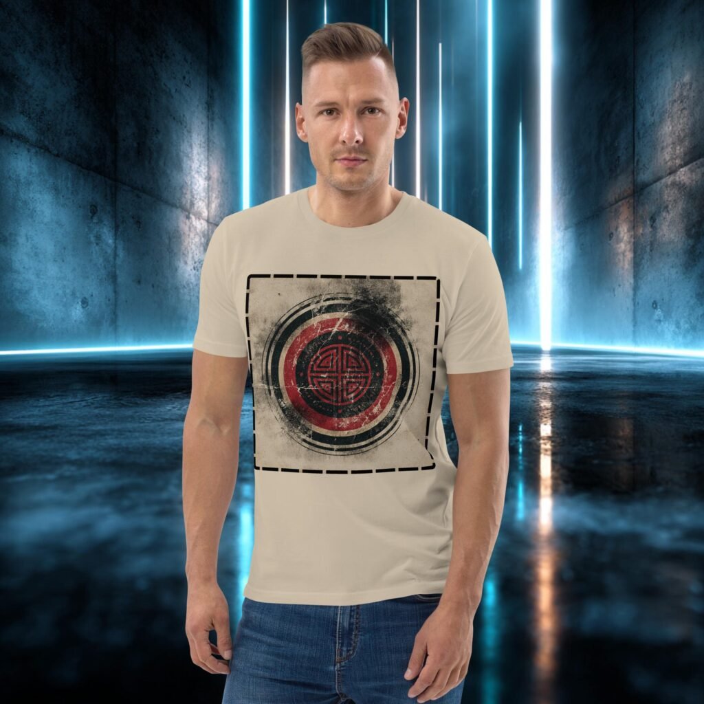 Camiseta orgánica con diseño Emblema Antiguo