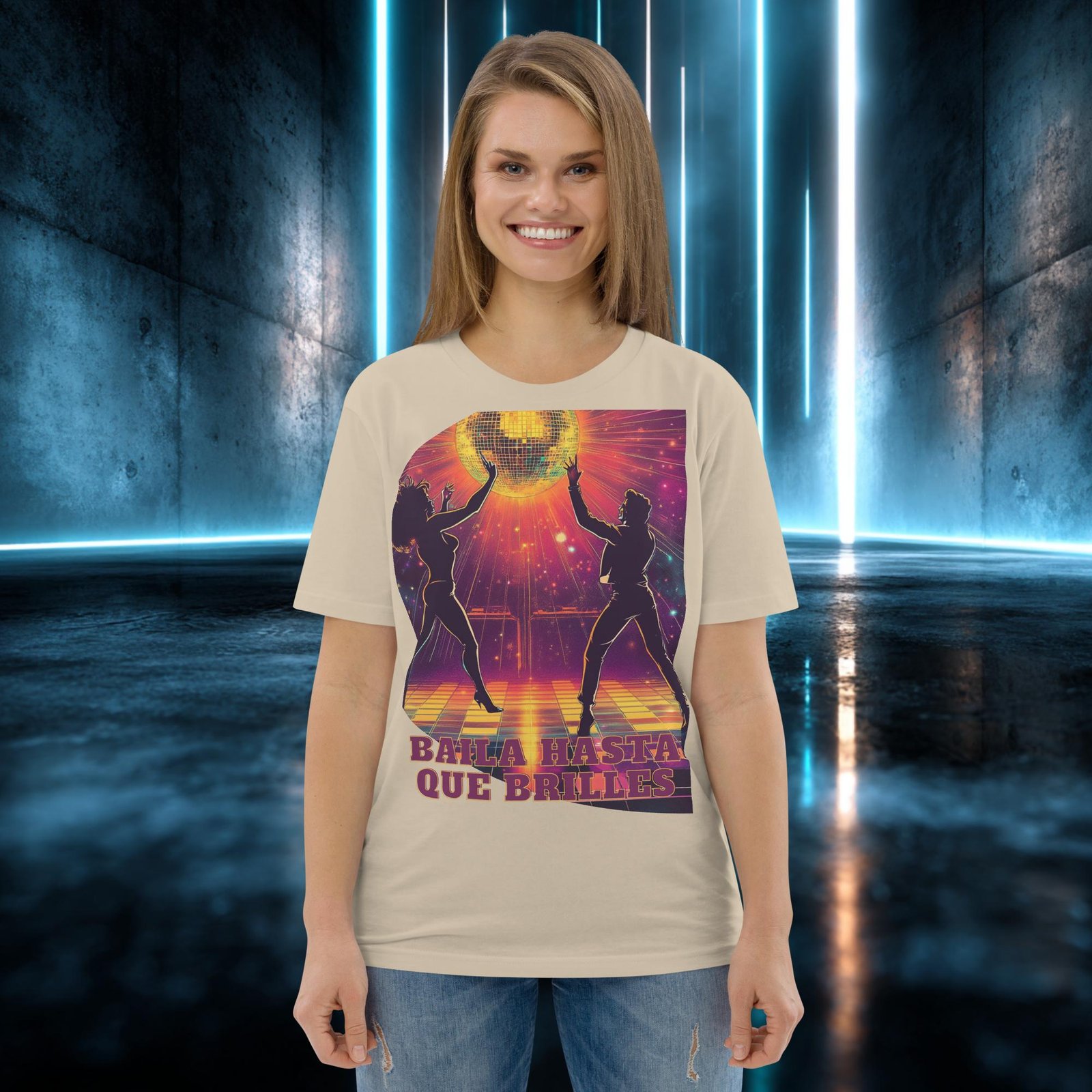 Camiseta orgánica con diseño Baila Hasta que Brilles — color 6
