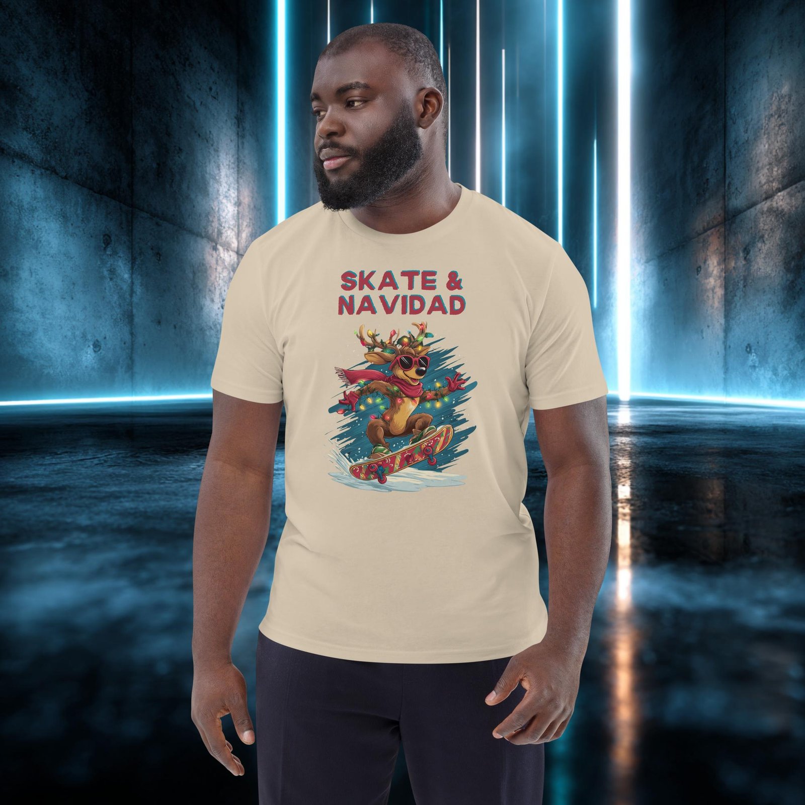 Camiseta orgánica con diseño Reno en la Tabla — color 6