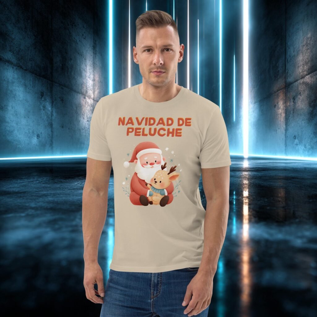Camiseta orgánica con diseño Navidad de Peluche