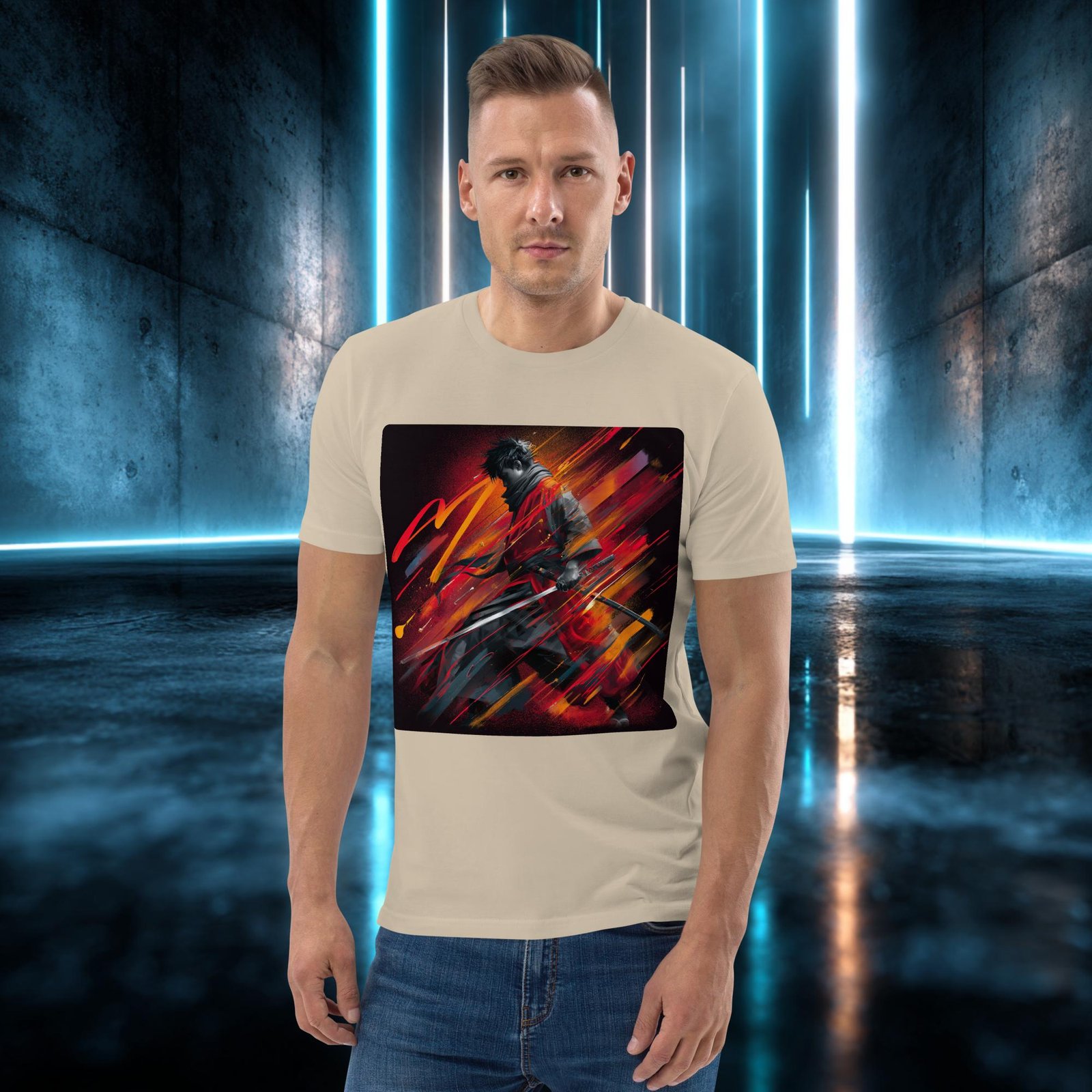 Camiseta orgánica con diseño Trazo de Acero — color 6