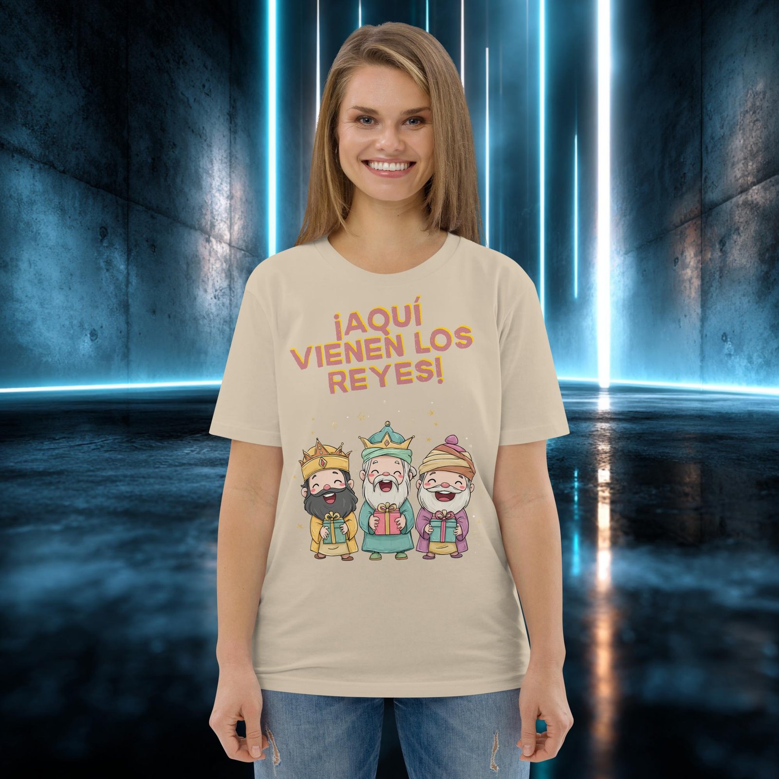 Camiseta orgánica con diseño Aquí Vienen los Reyes — color 7