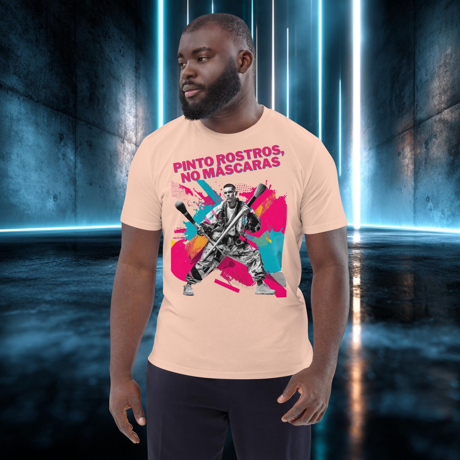 Camiseta orgánica con diseño Pinto Rostros, No Máscaras — color 11