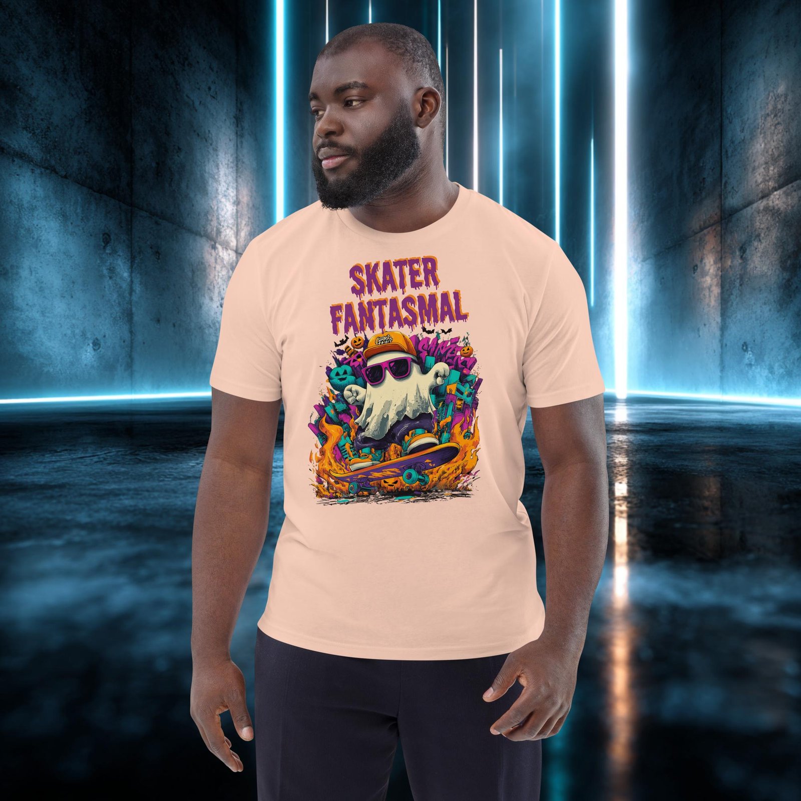 Camiseta orgánica con diseño Skater Fantasmal — color 12
