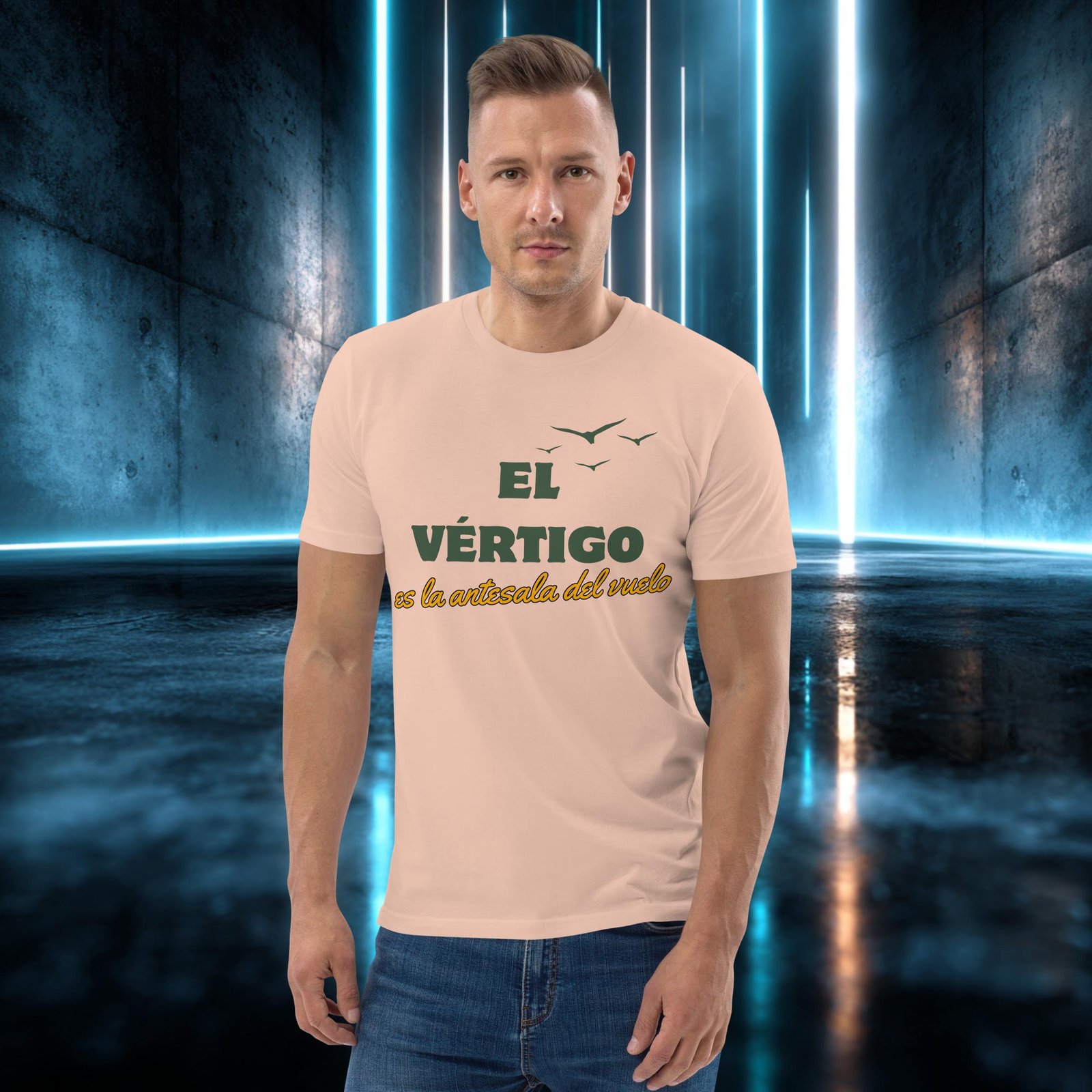 Camiseta orgánica con diseño El Vértigo Es la Antesala del Vuelo — color 11