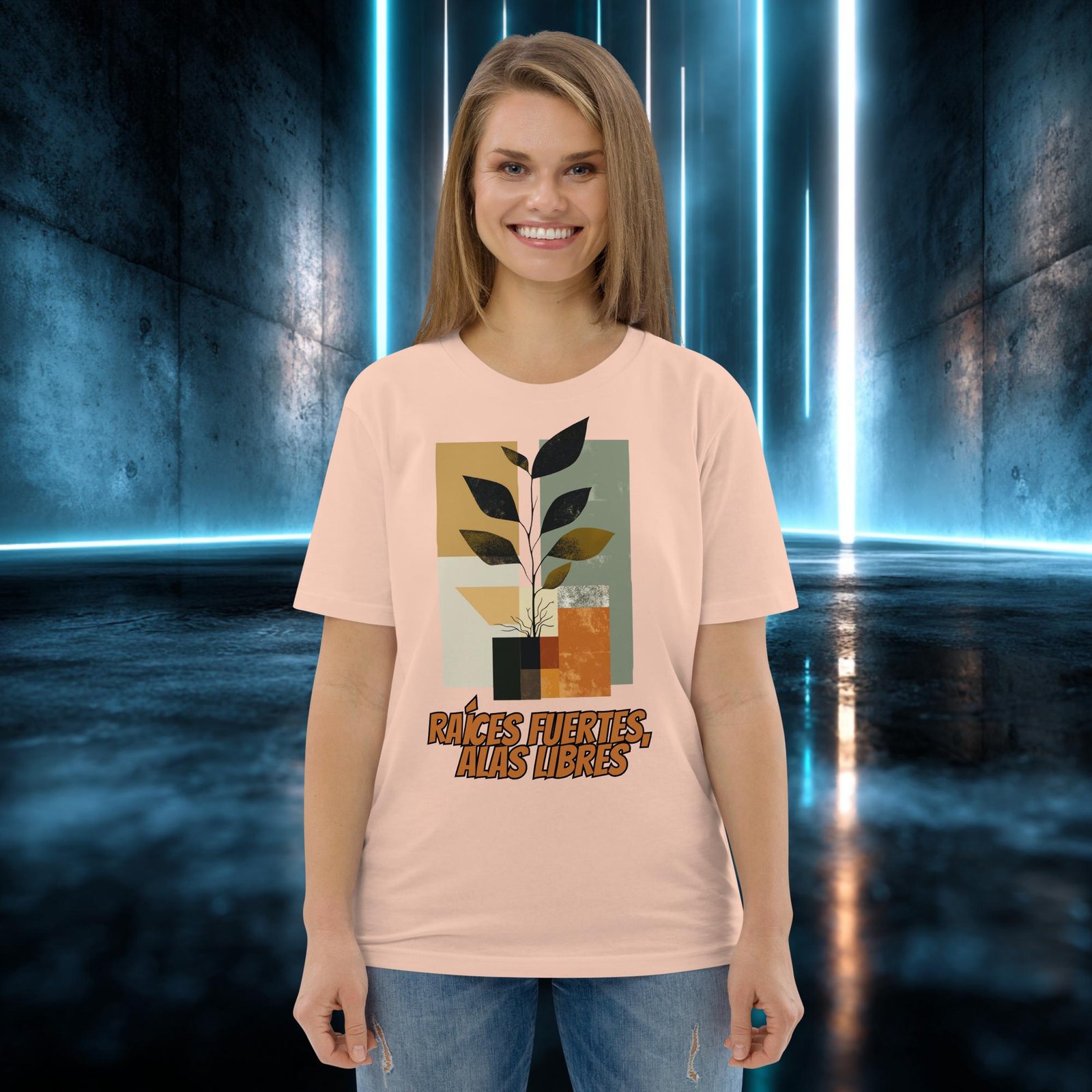 Camiseta orgánica con diseño Raíces Fuertes, Alas Libres — color 11