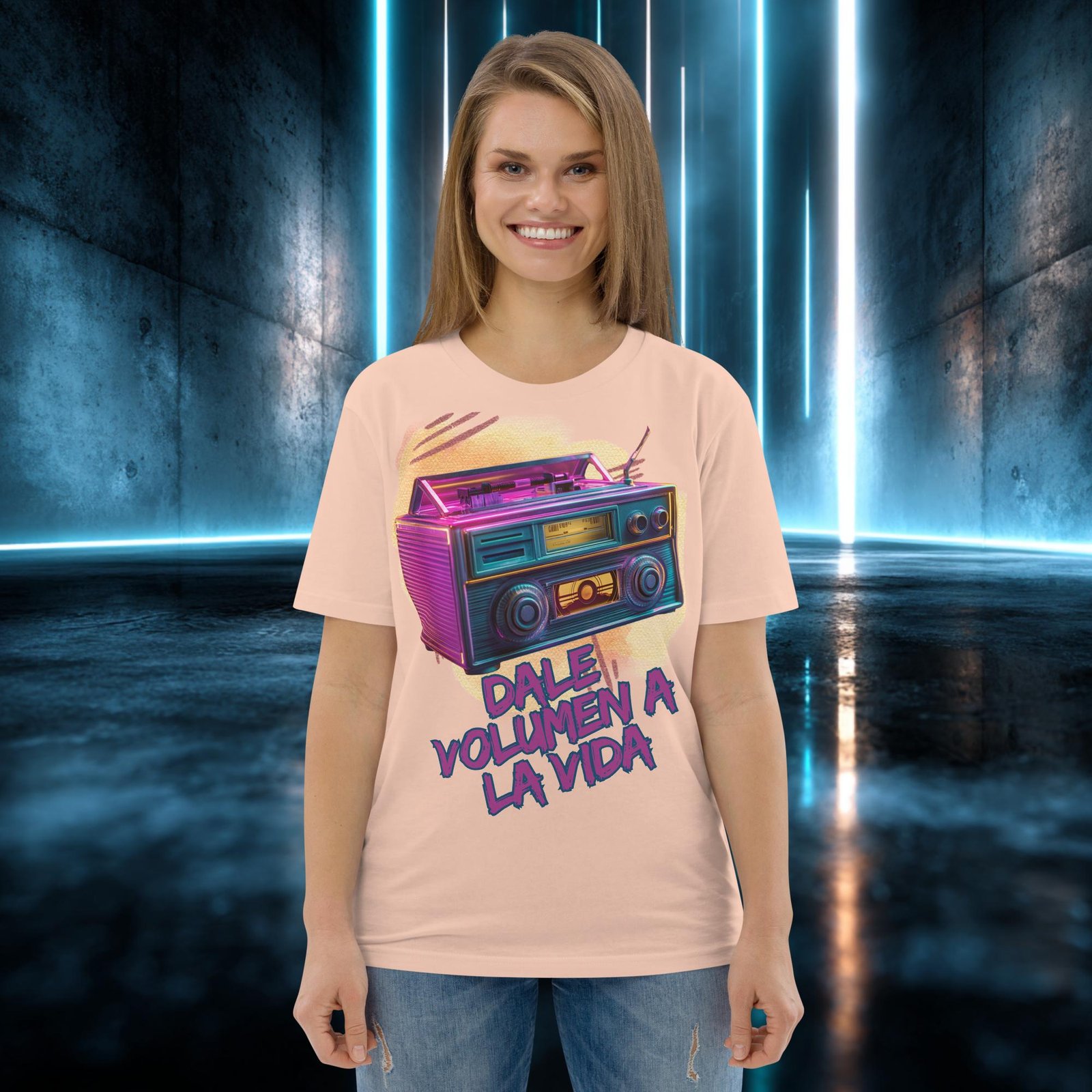 Camiseta orgánica con diseño Dale Volumen a la Vida — color 12