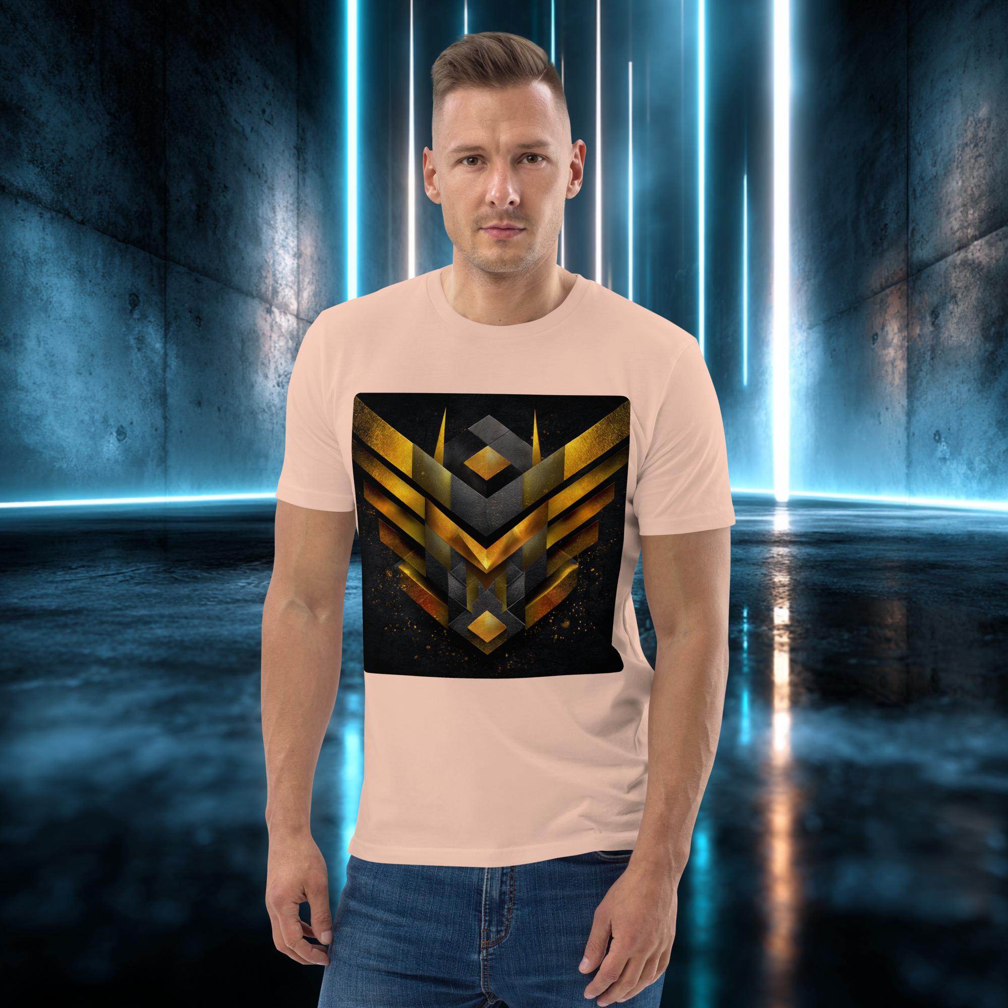 Camiseta orgánica con diseño Emblema Dorado — color 11
