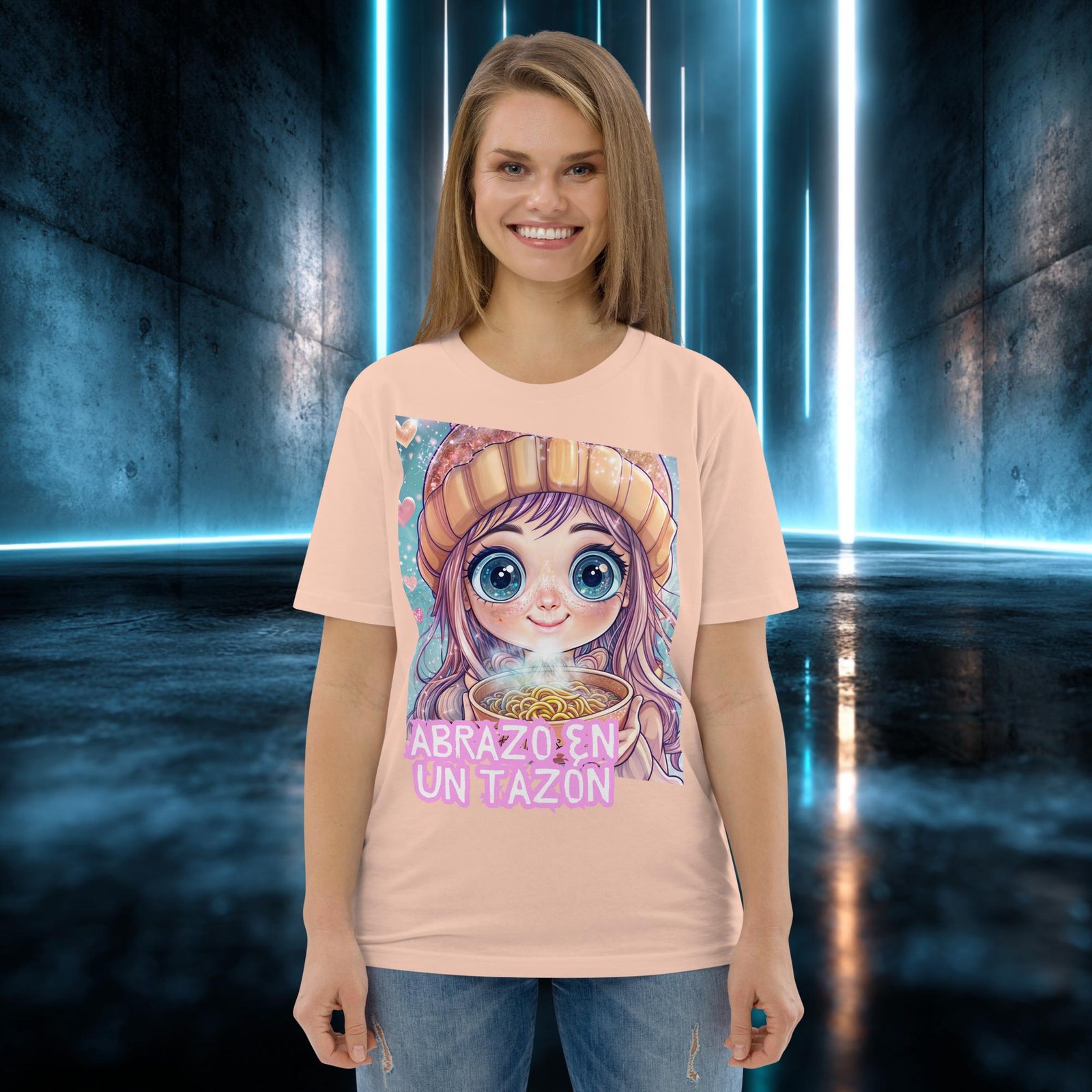 Camiseta orgánica con diseño Abrazo en un Tazón — color 11