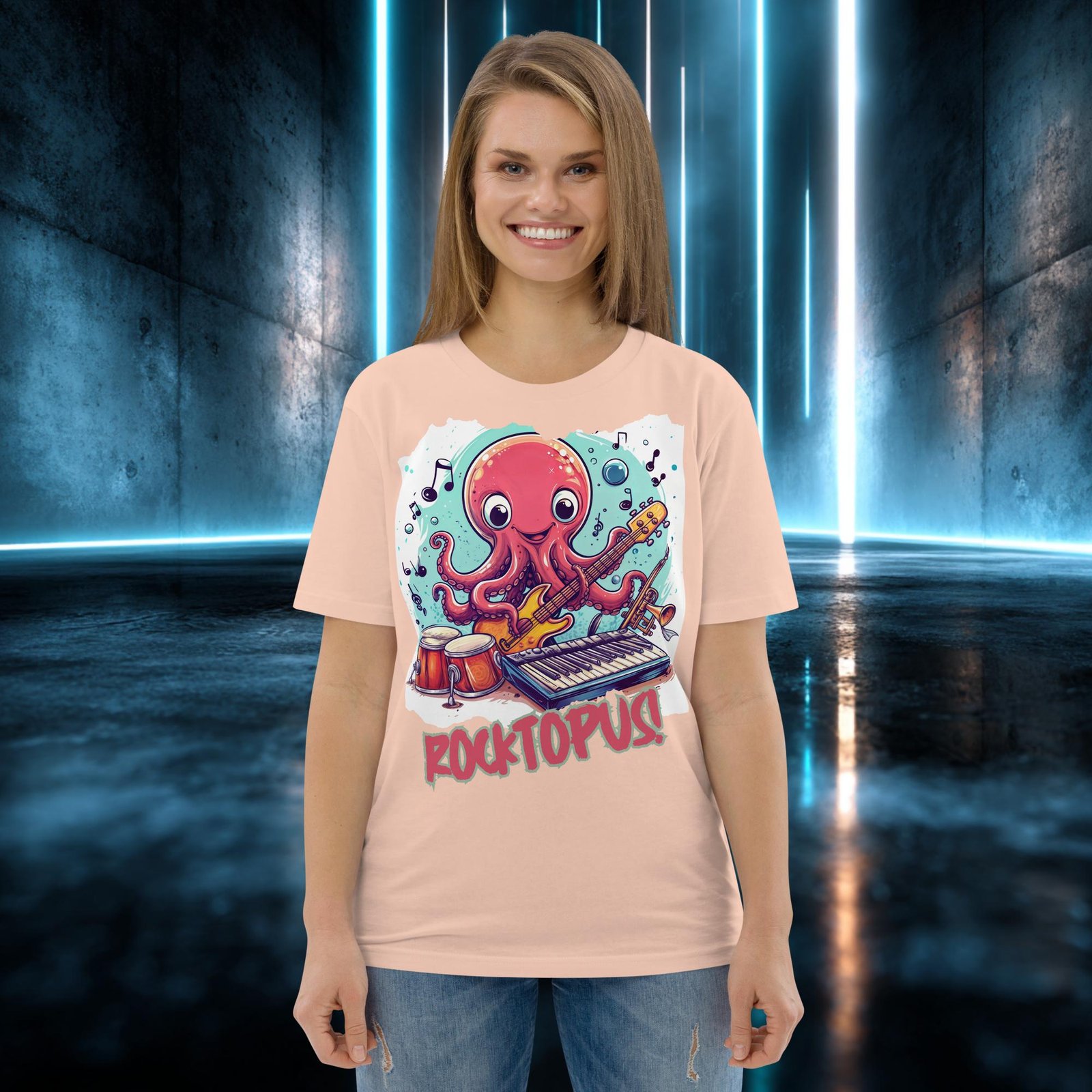 Camiseta orgánica con diseño Pulpo Rockero — color 11