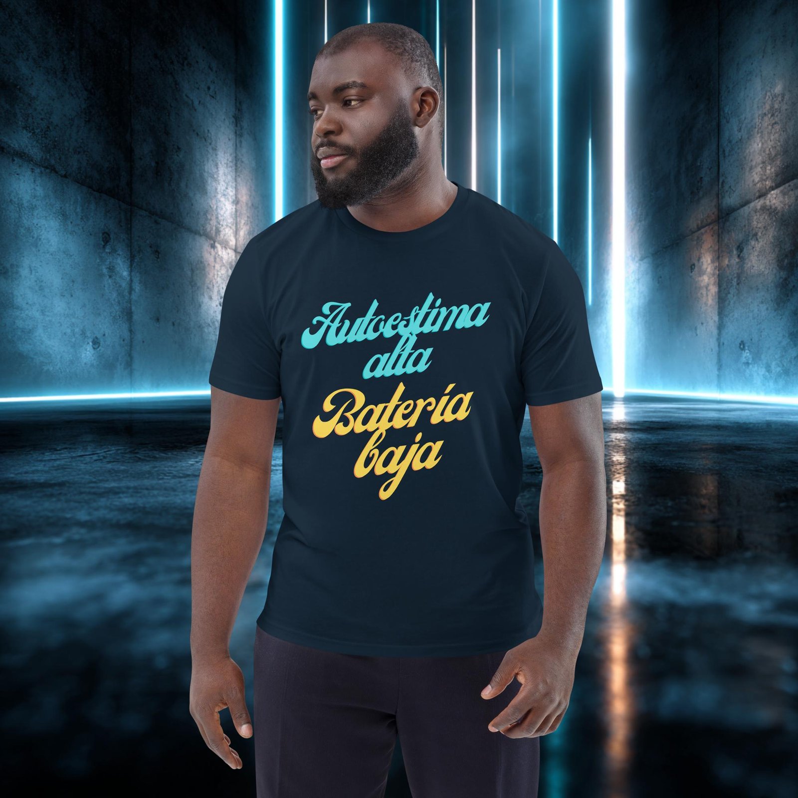 Camiseta orgánica con diseño Autoestima Alta, Batería Baja — color 2