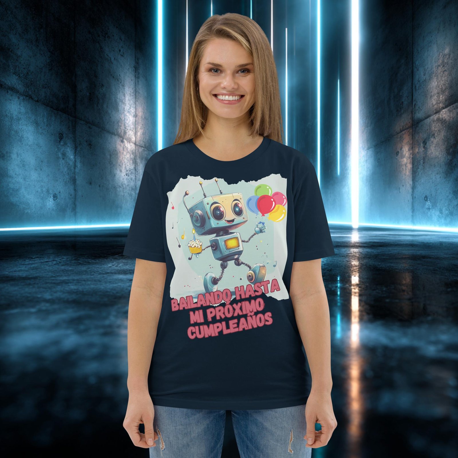 Camiseta orgánica con diseño Bailando Hasta mi Próximo Cumpleaños — color 2