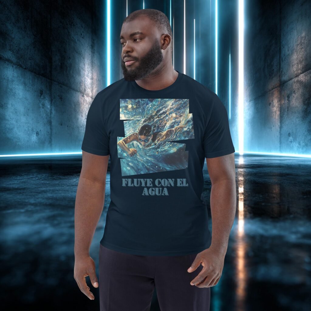 Camiseta orgánica con diseño Fluye con el Agua