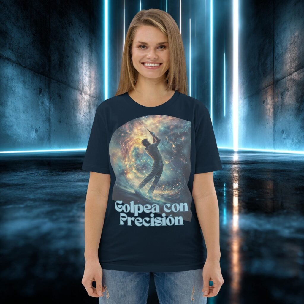Camiseta orgánica con diseño Golpea con Precisión