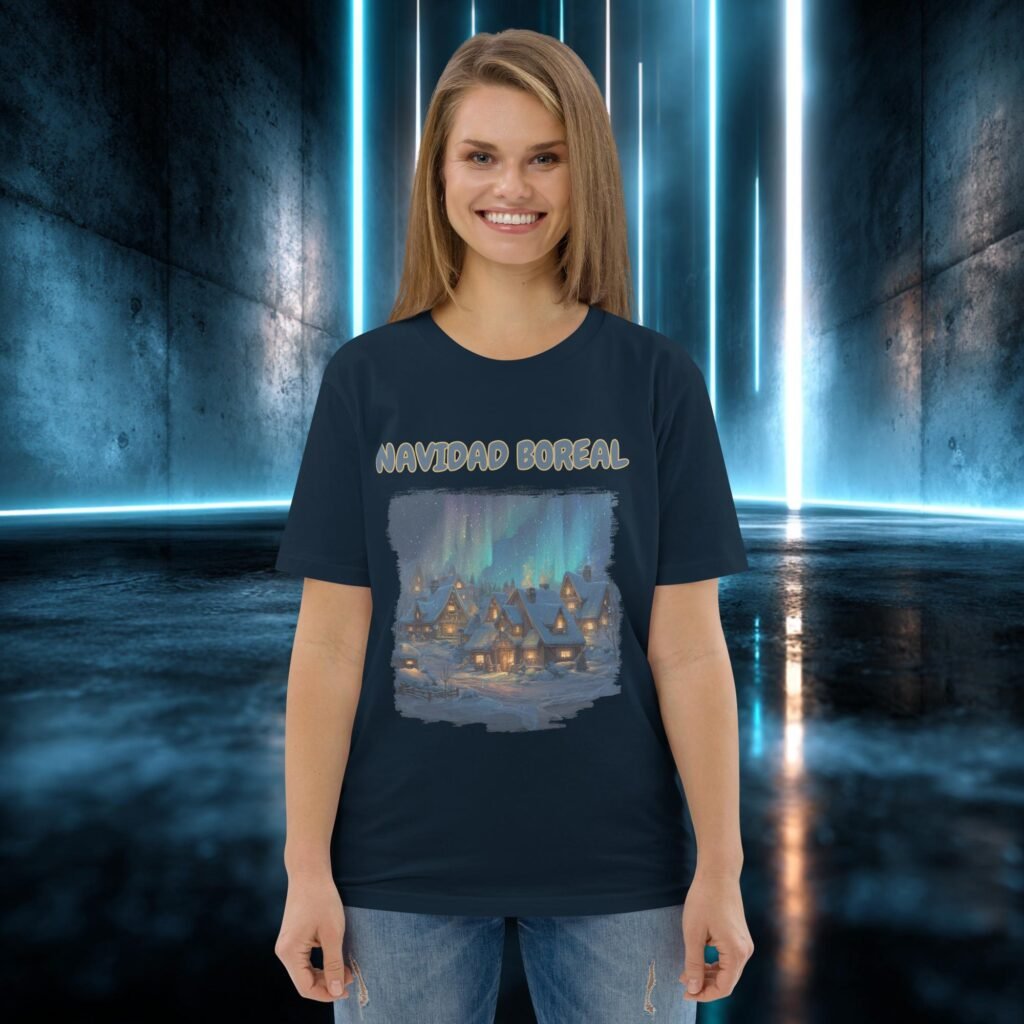 Camiseta orgánica con diseño Navidad Boreal