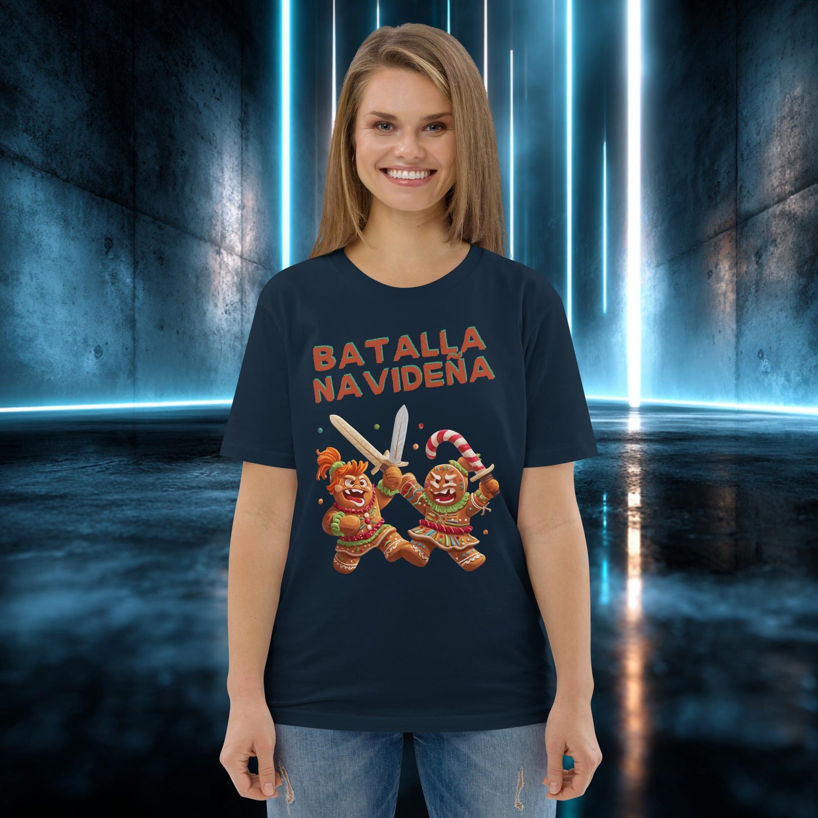 Camiseta orgánica con diseño Batalla Navideña — color 2
