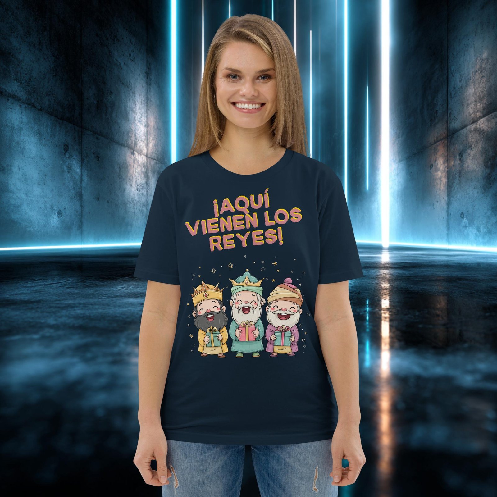 Camiseta orgánica con diseño Aquí Vienen los Reyes — color 2