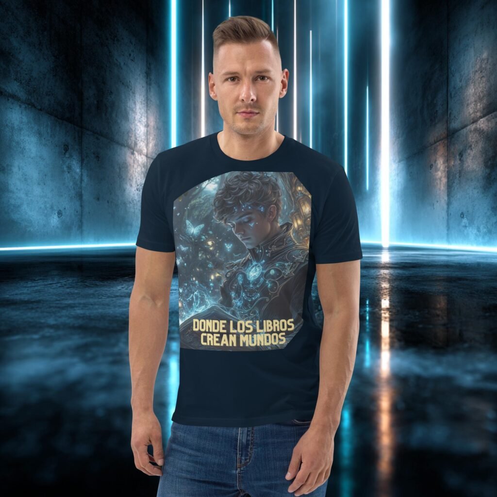 Camiseta orgánica con diseño Donde los Libros Crean Mundos