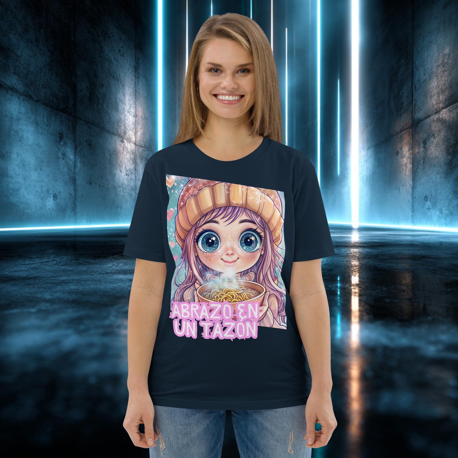 Camiseta orgánica con diseño Abrazo en un Tazón — color 2