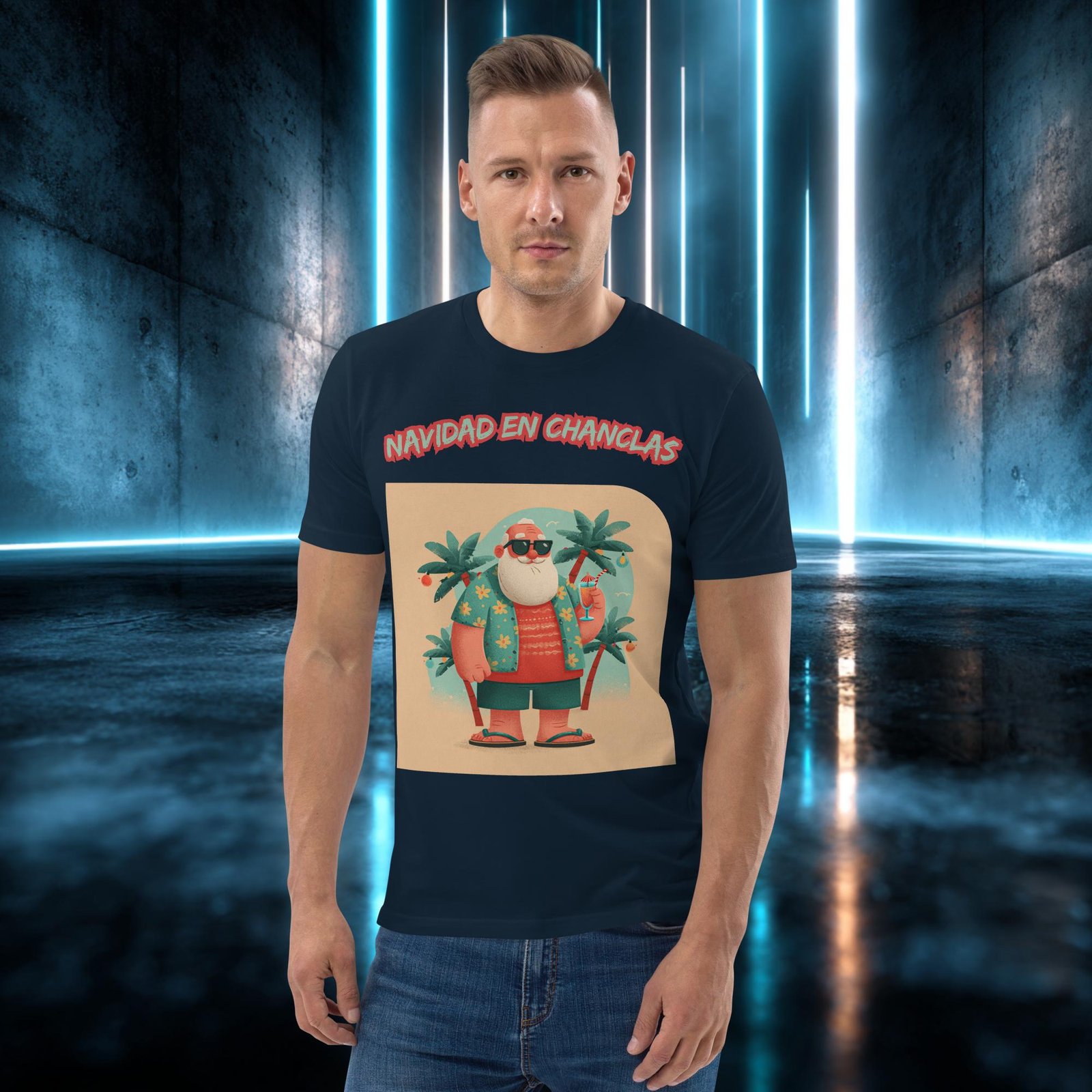 Camiseta orgánica con diseño Navidad en Chanclas — color 2