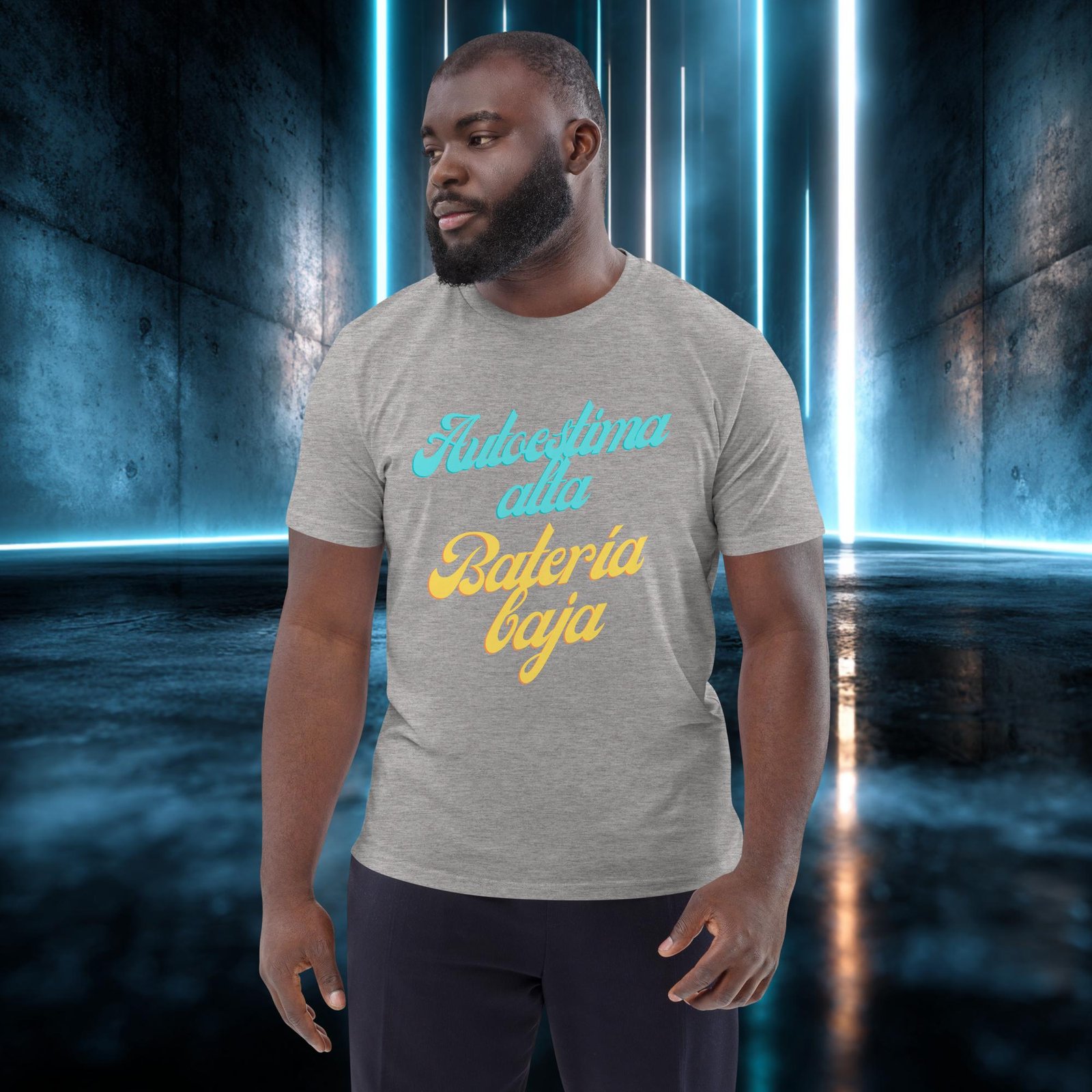 Camiseta orgánica con diseño Autoestima Alta, Batería Baja — color 3