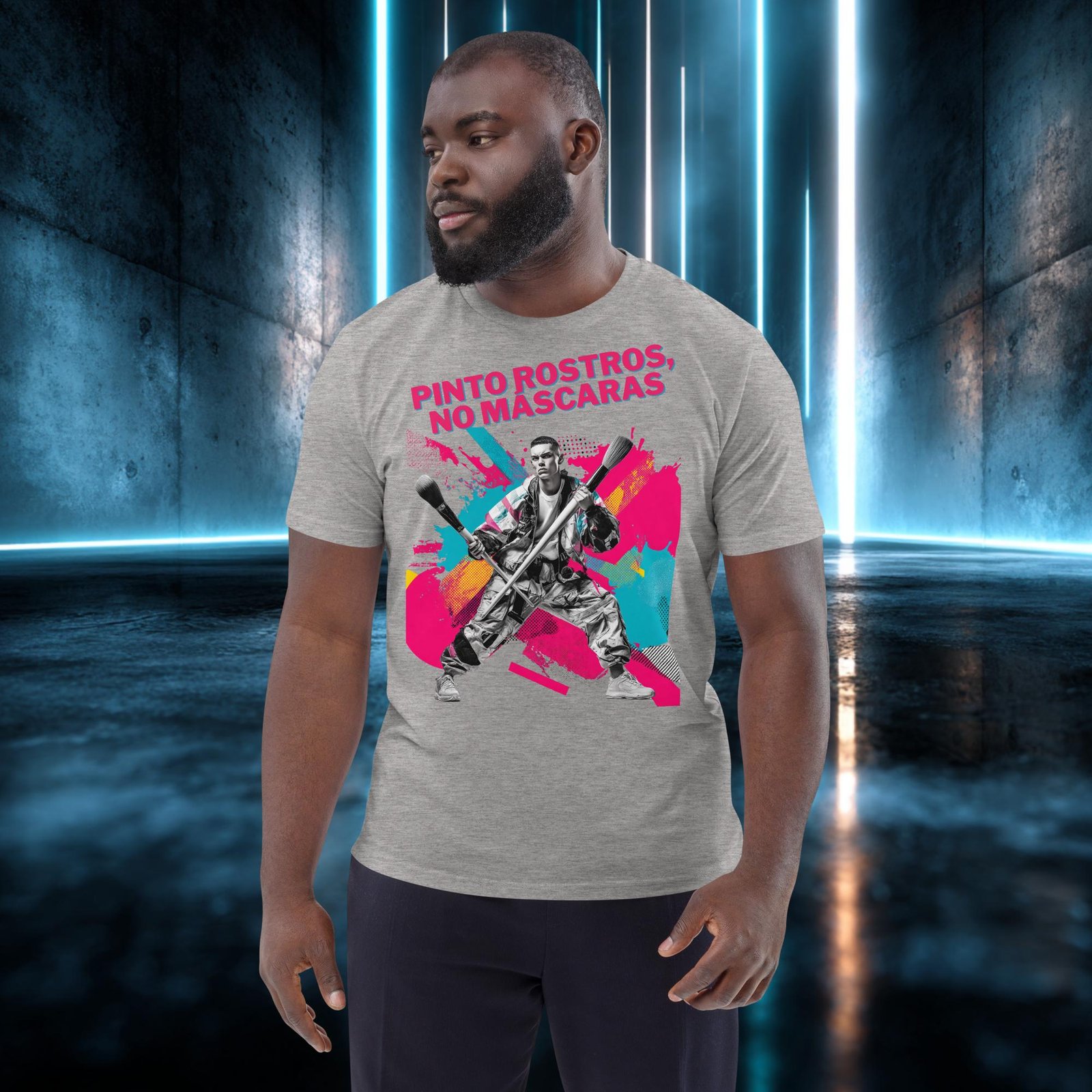 Camiseta orgánica con diseño Pinto Rostros, No Máscaras — color 2