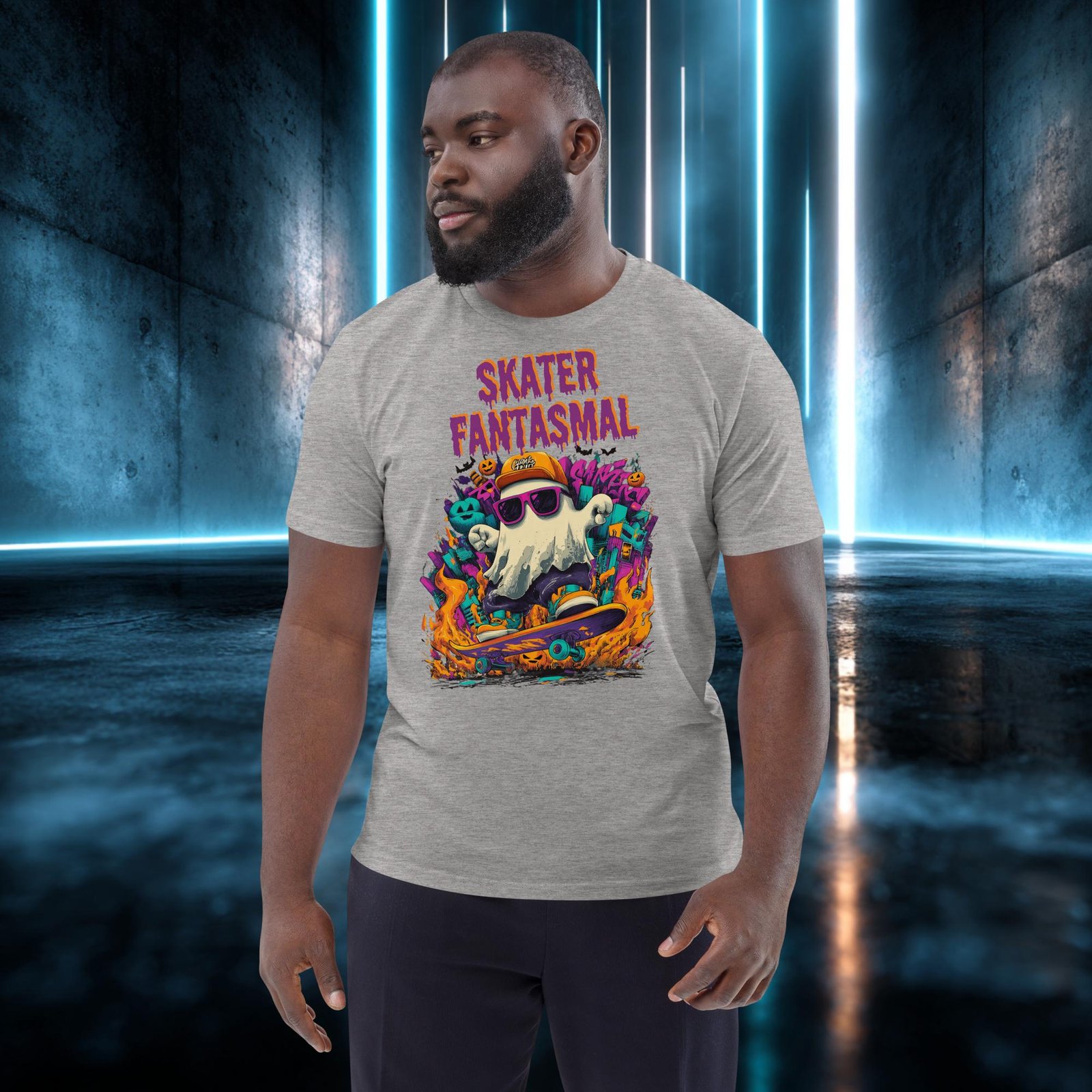 Camiseta orgánica con diseño Skater Fantasmal — color 3
